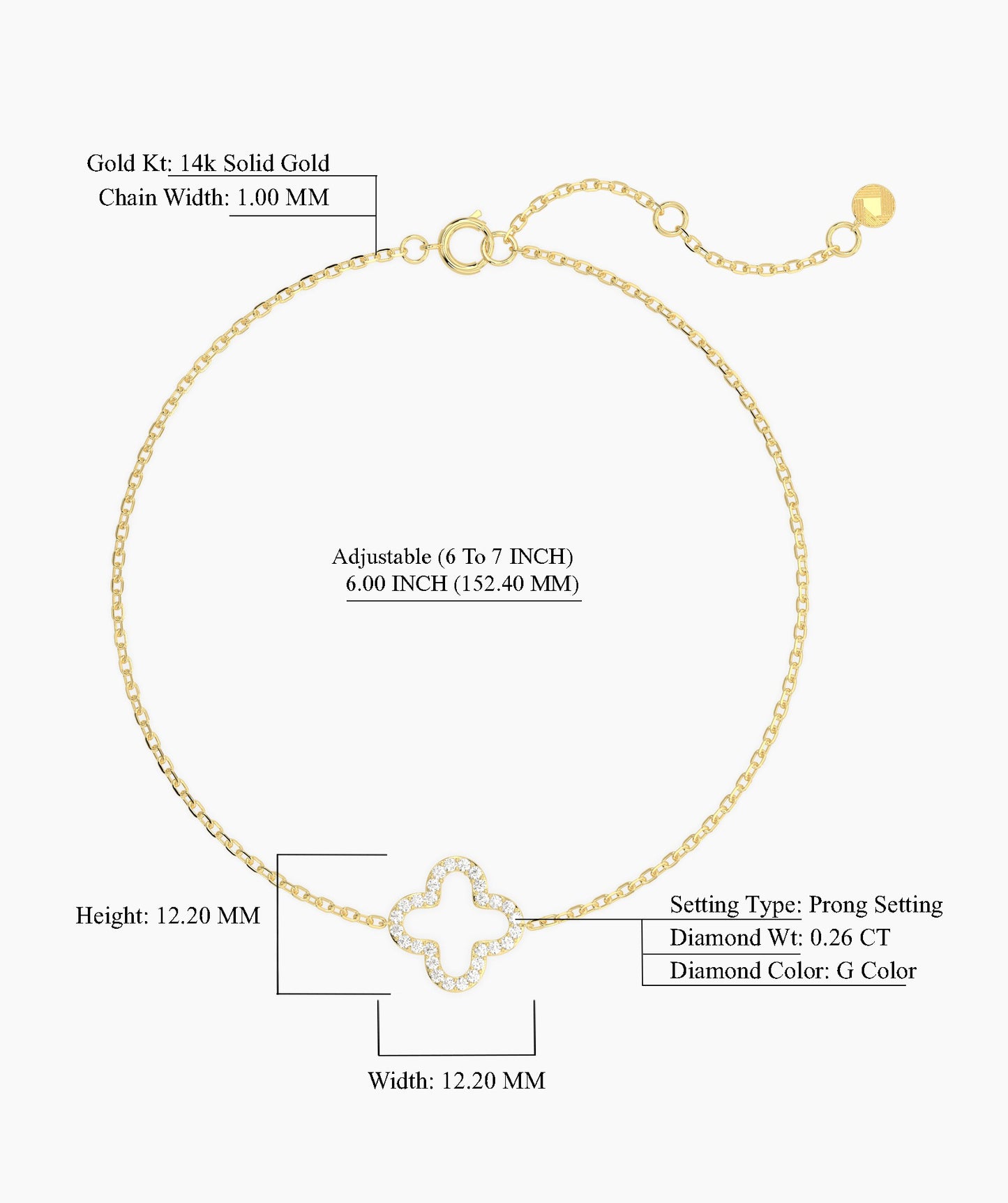 Lucky Clover Diamond Bracelet