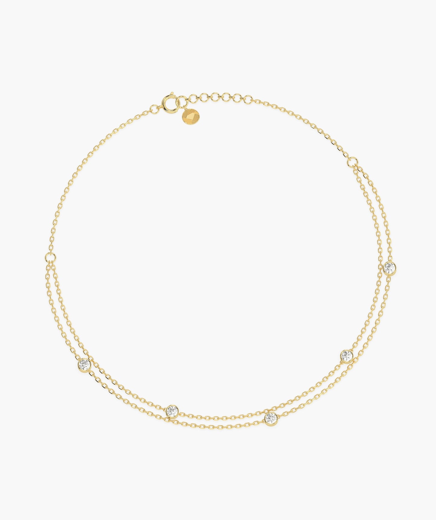 Minimalist Diamond Charm Bracelet