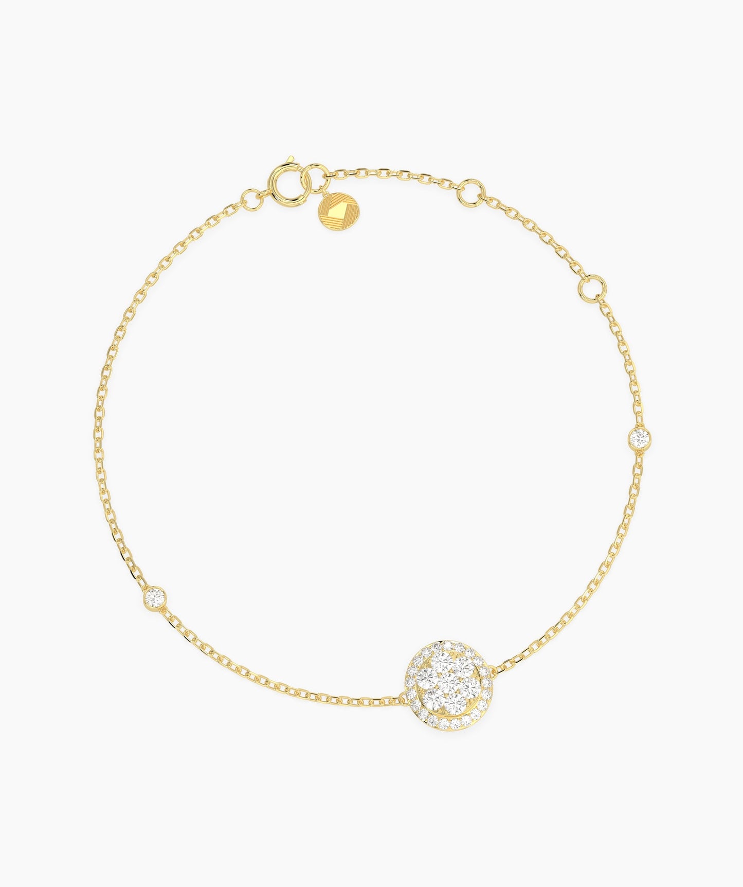 Gleaming Disc Diamond Bracelet