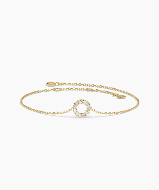 14K Gold Open Circle Bracelet