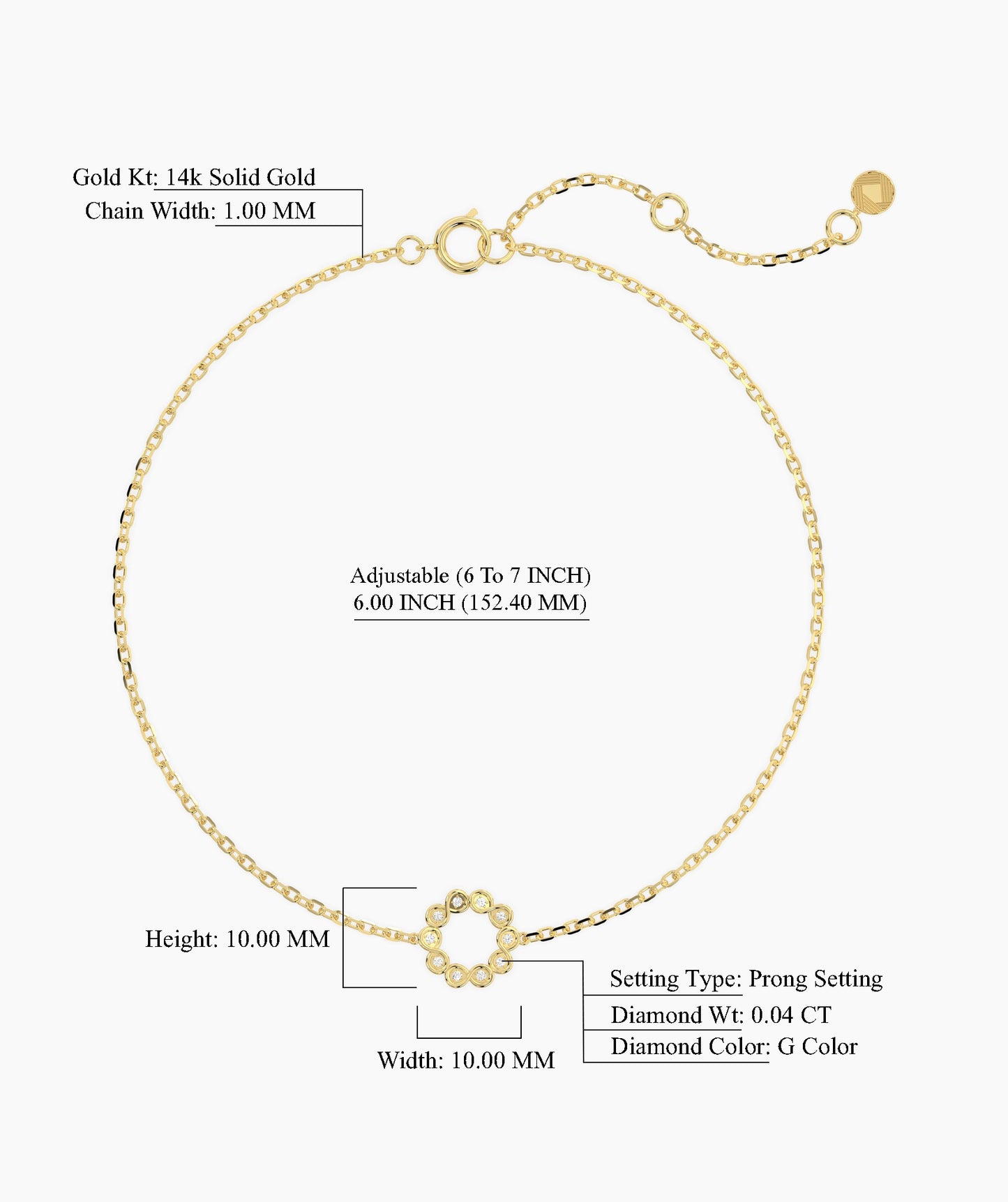 Diamond Bezel Circle Bracelet