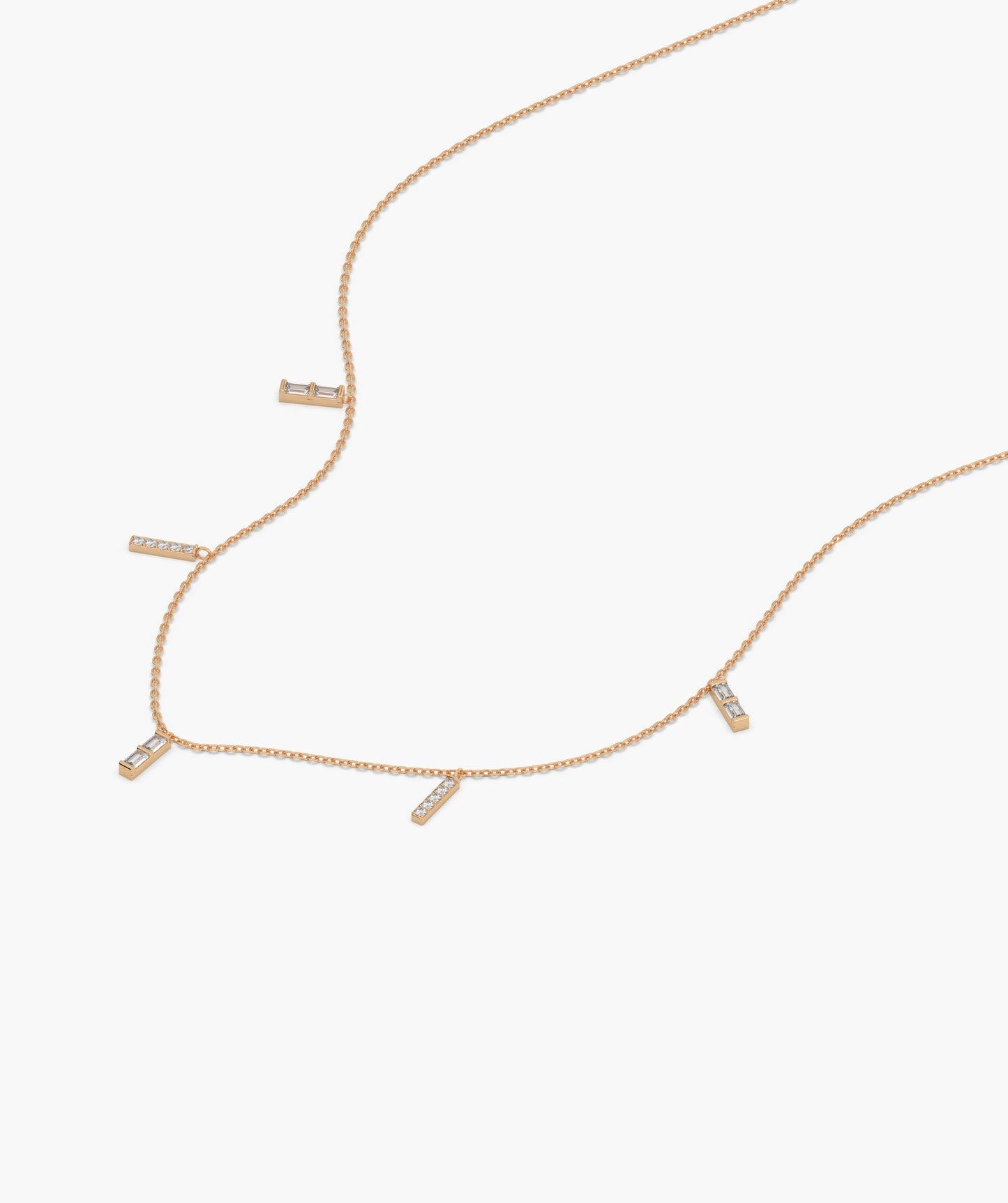 Luxury Linear Diamond Gold Necklace