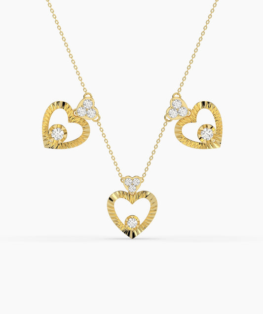 14K Gold Heart Medallion Necklace