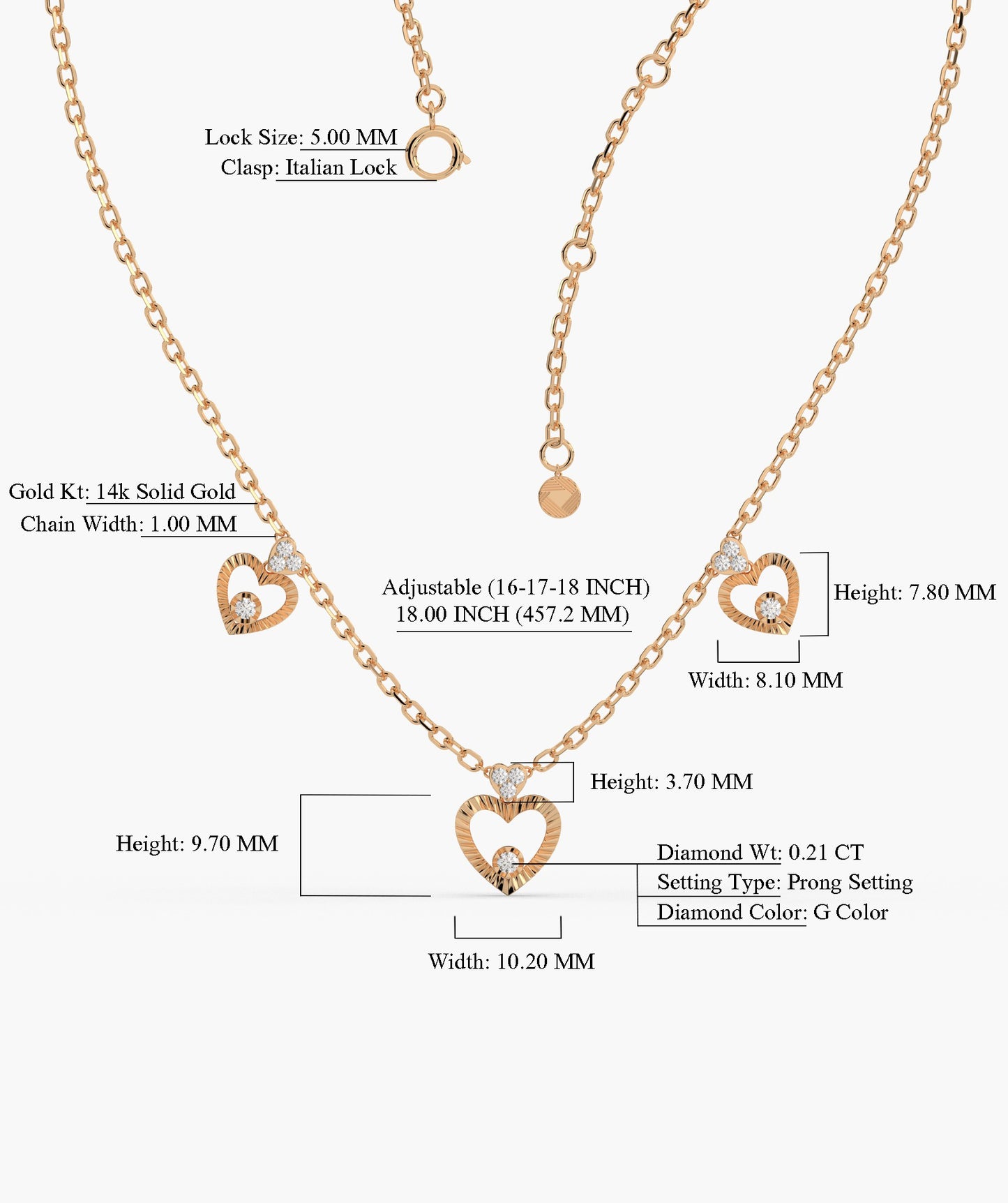 14K Gold Heart Medallion Necklace