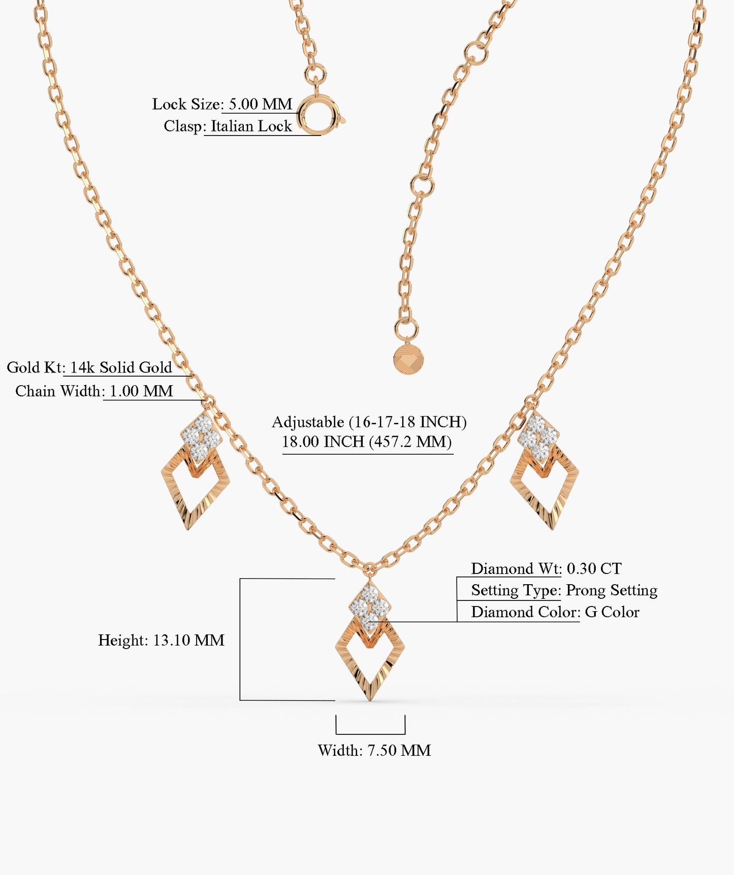 Geometric Charm Gold Necklace