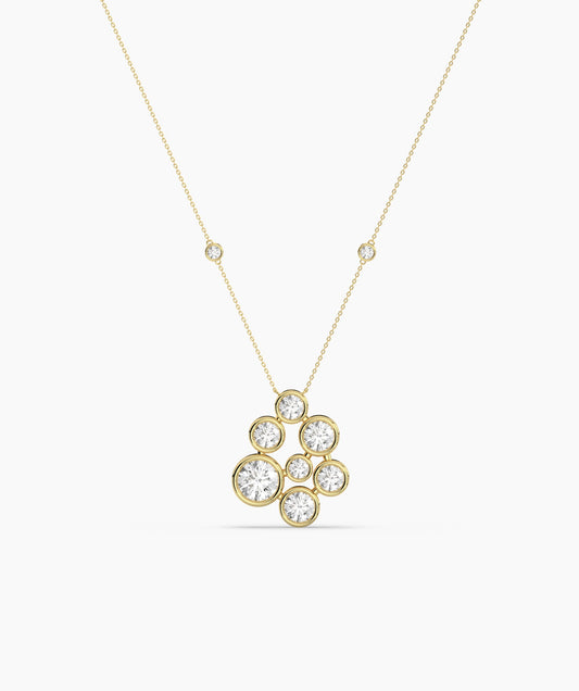 Bubble Cluster Diamond Necklace