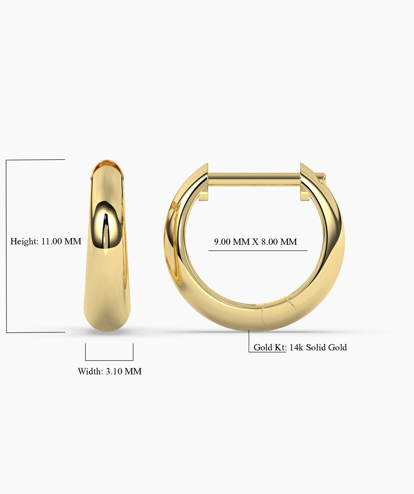 Sleek Elegance Gold Hoops