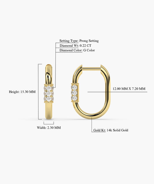 Double Row Pavé Diamond Huggie Hoops