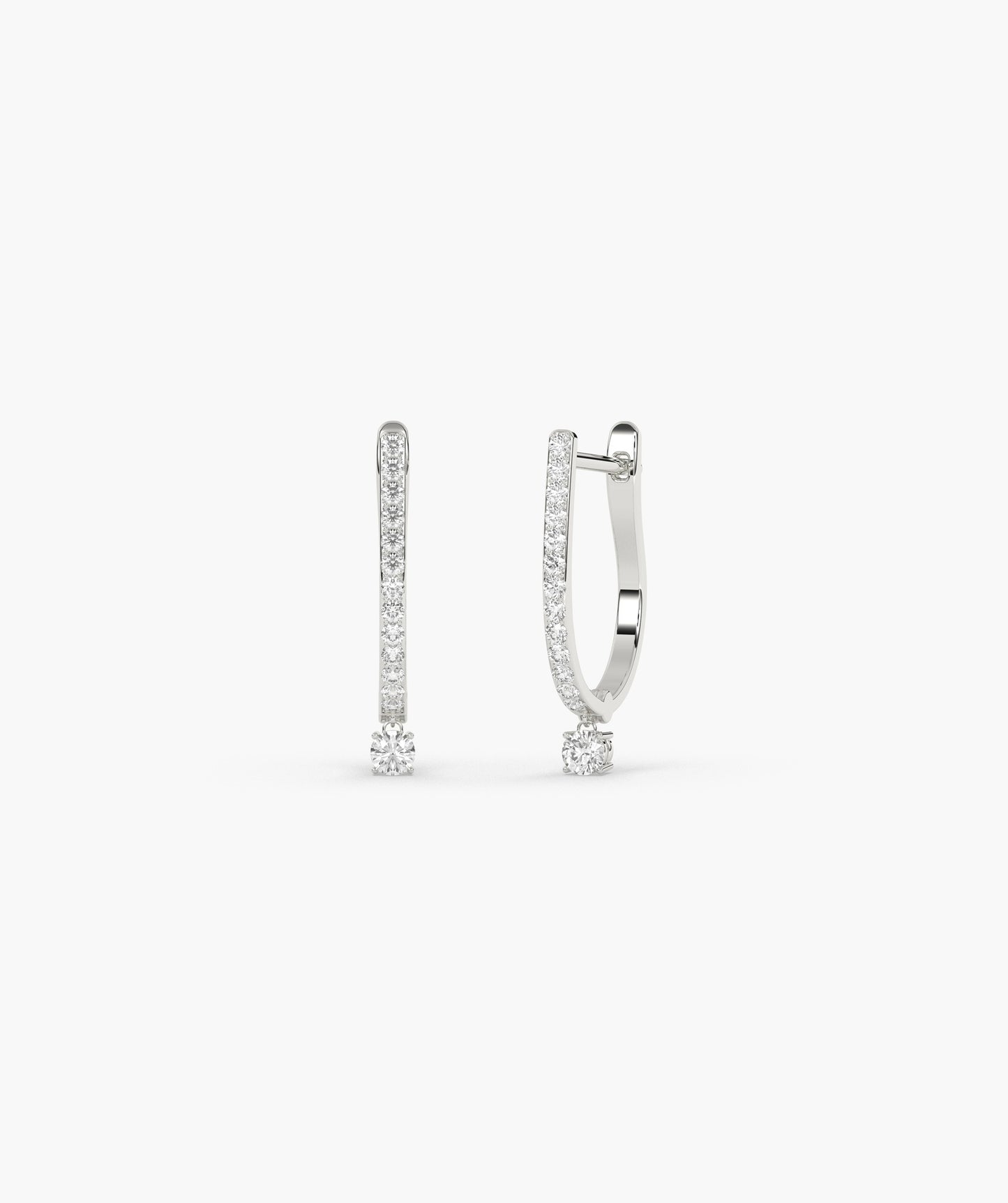 Single Diamond Huggie Hoops