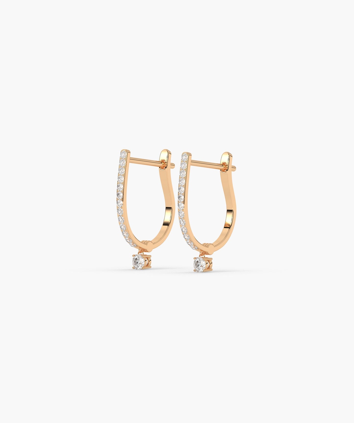 Single Diamond Huggie Hoops