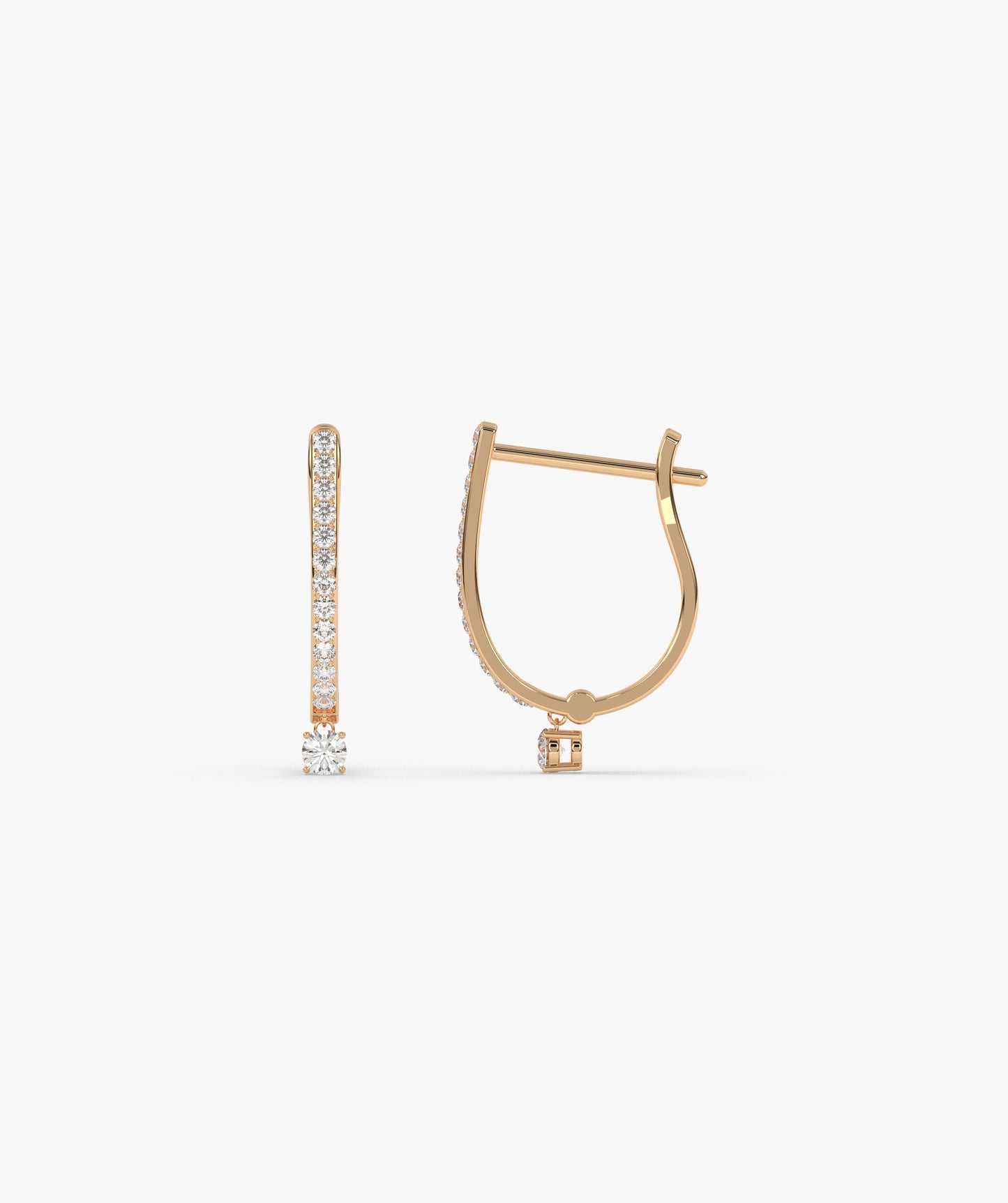 Single Diamond Huggie Hoops