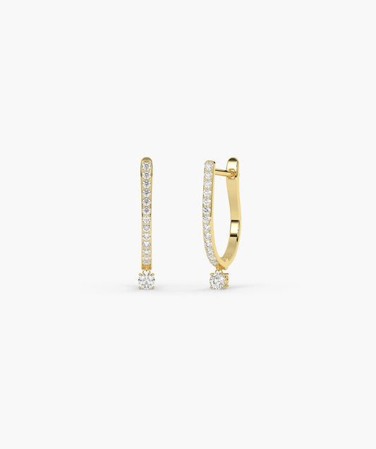 Single Diamond Huggie Hoops