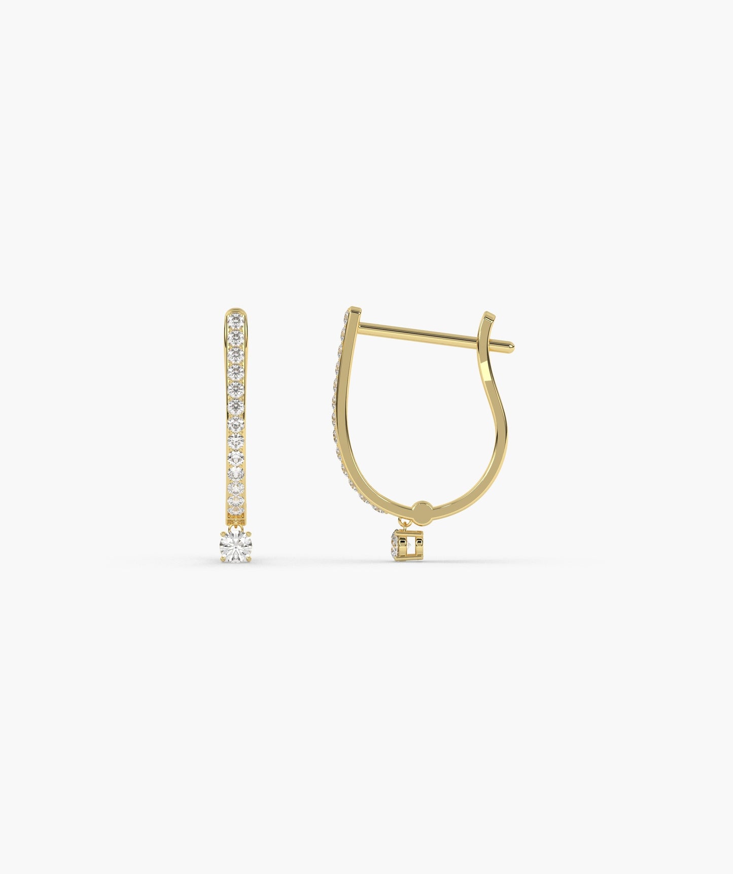 Single Diamond Huggie Hoops