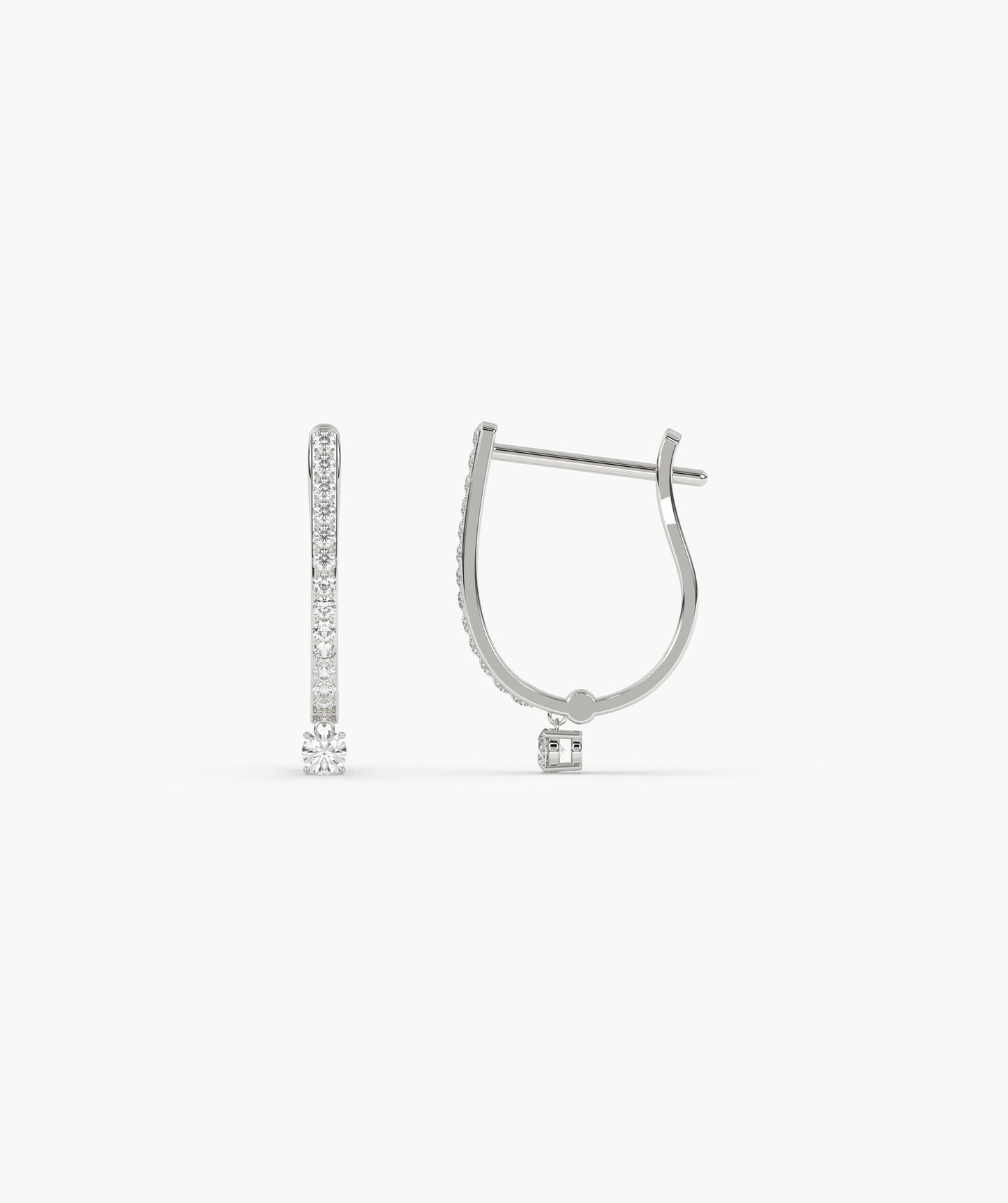 Single Diamond Huggie Hoops