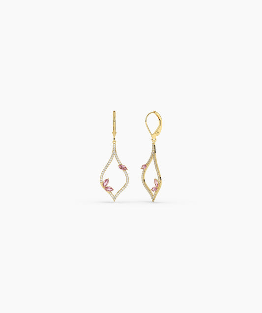 Pink Blossom Drop Earrings