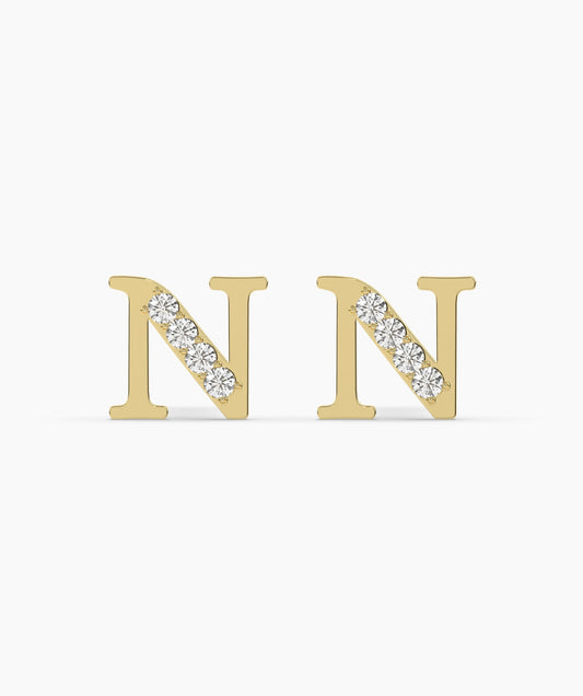 Monogram 'N' Diamond Earrings