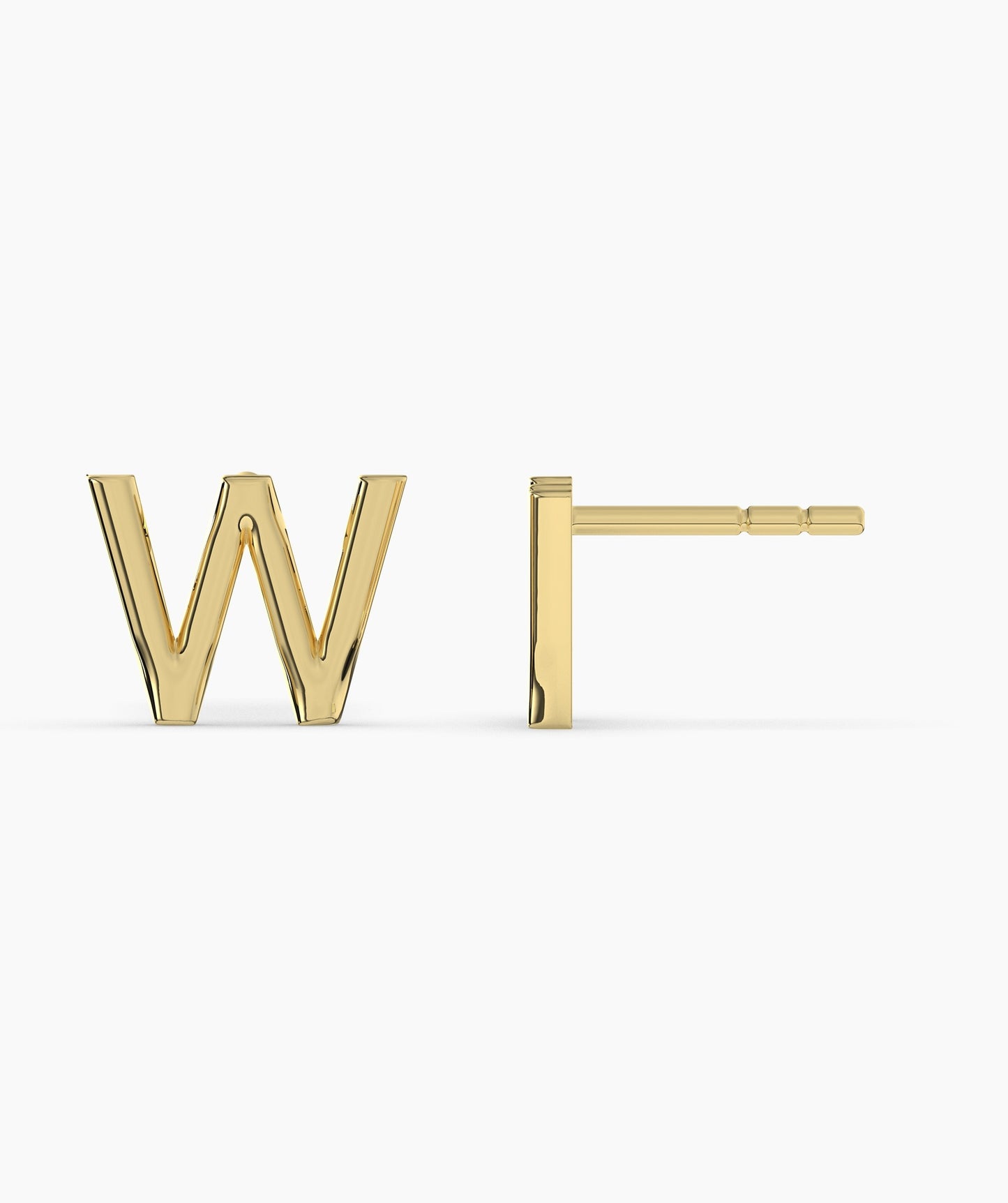 Custom Letter 14K Gold Stud Earrings