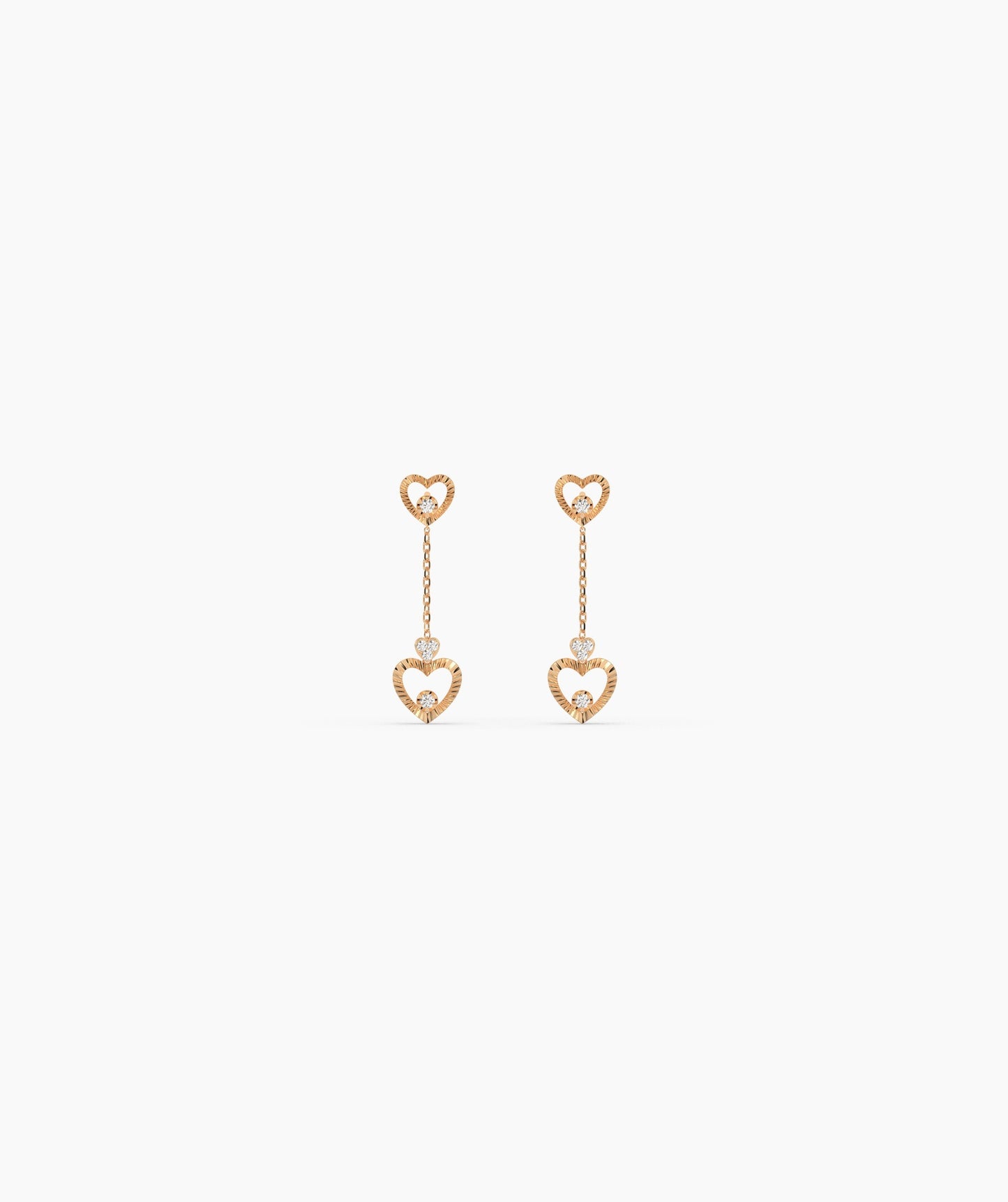 Double Heart Drop Earrings