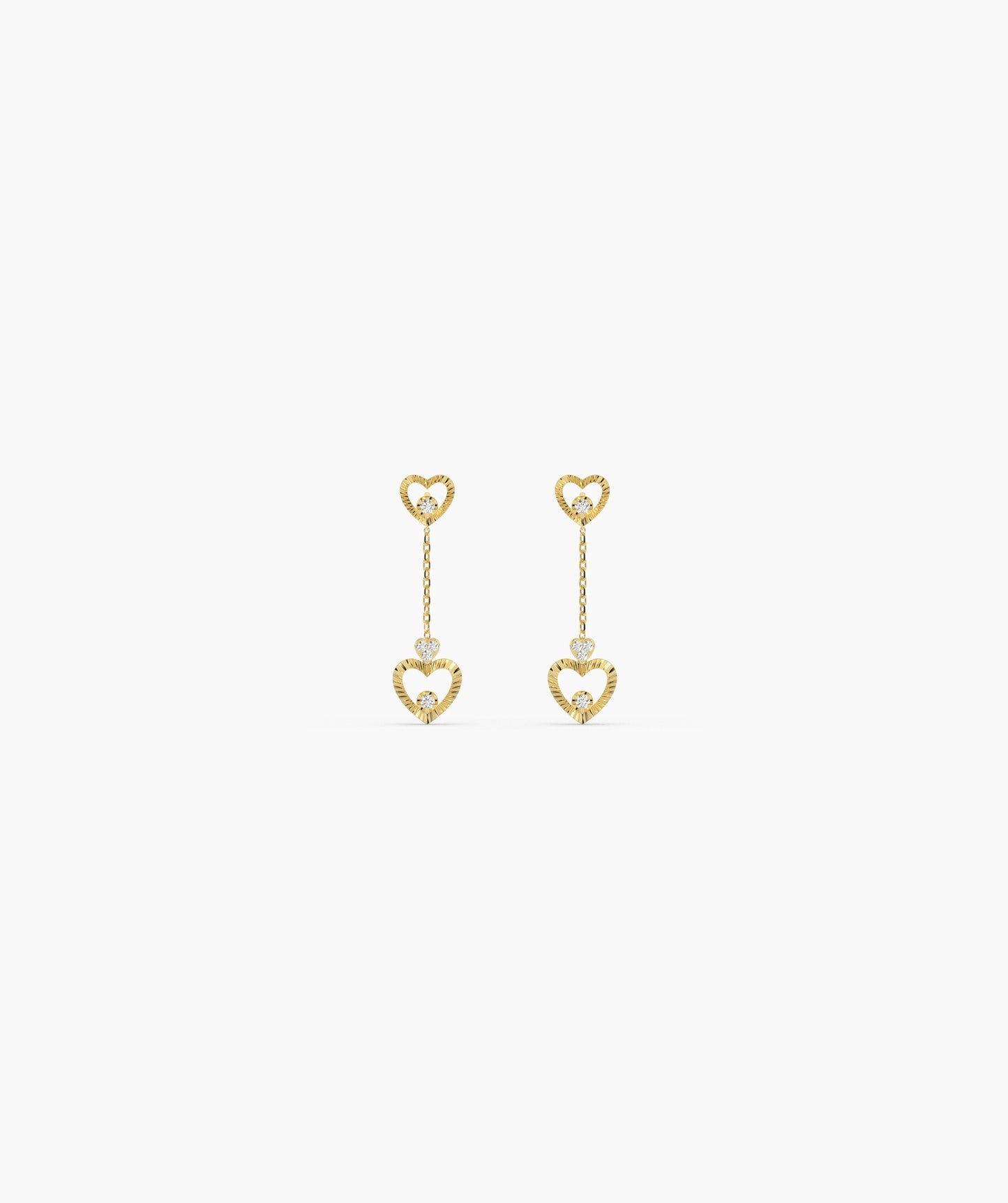Double Heart Drop Earrings