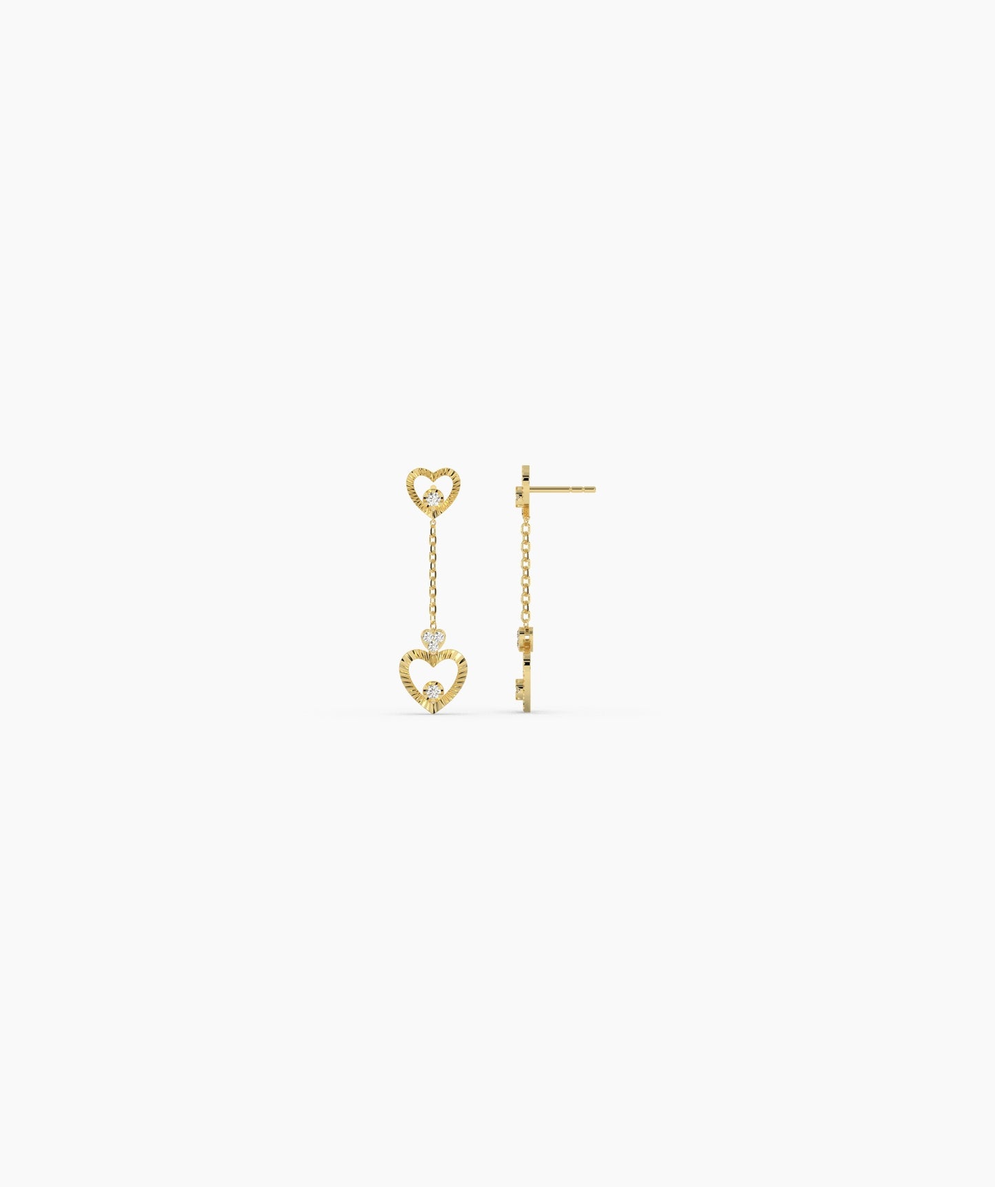 Double Heart Drop Earrings
