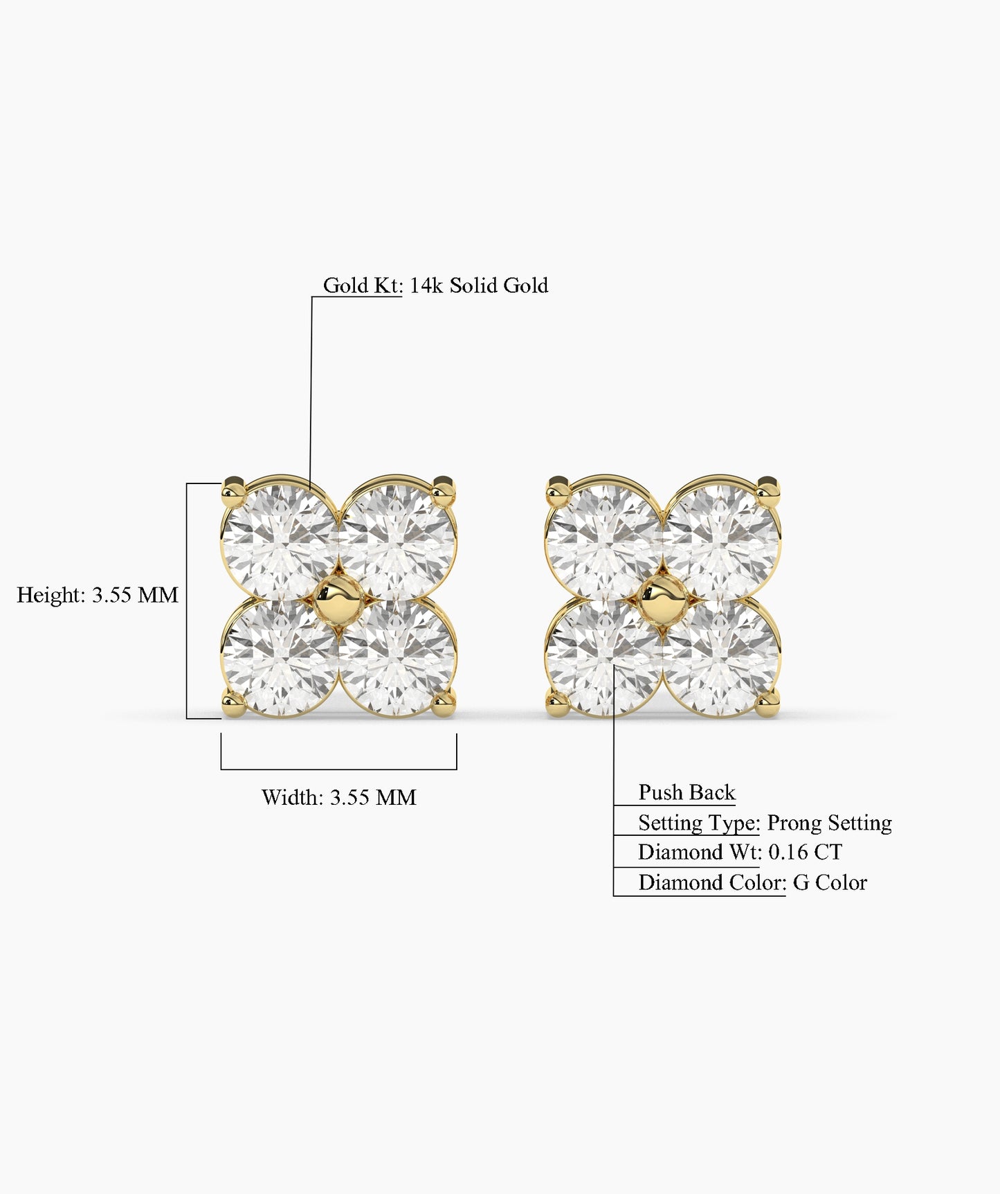 Floral Cluster Diamond Stud Earrings