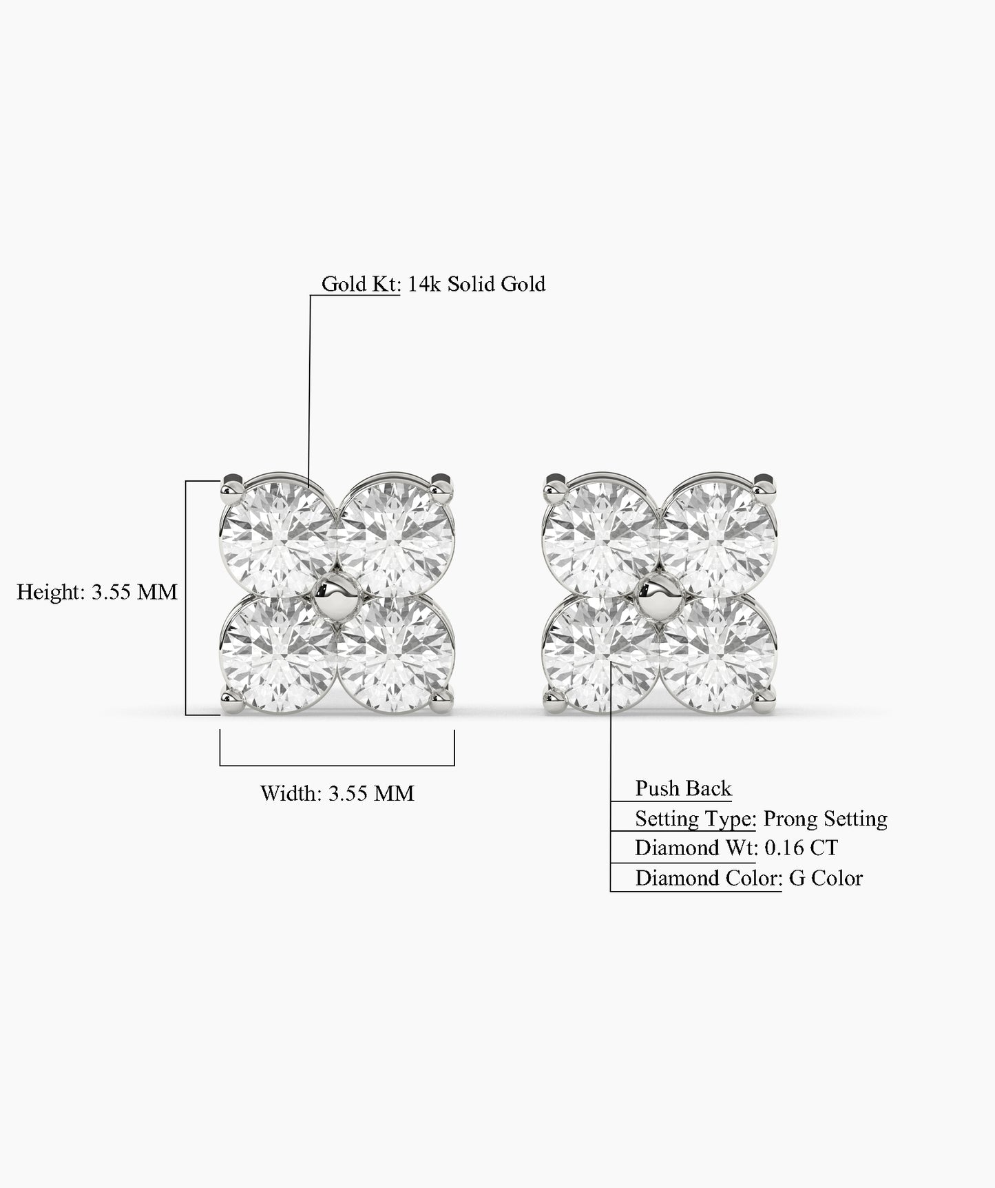 Floral Cluster Diamond Stud Earrings
