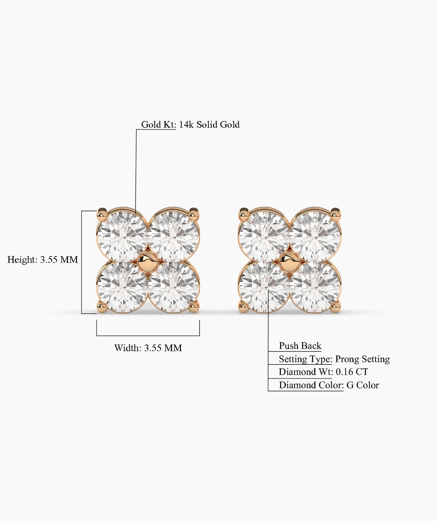 Floral Cluster Diamond Stud Earrings