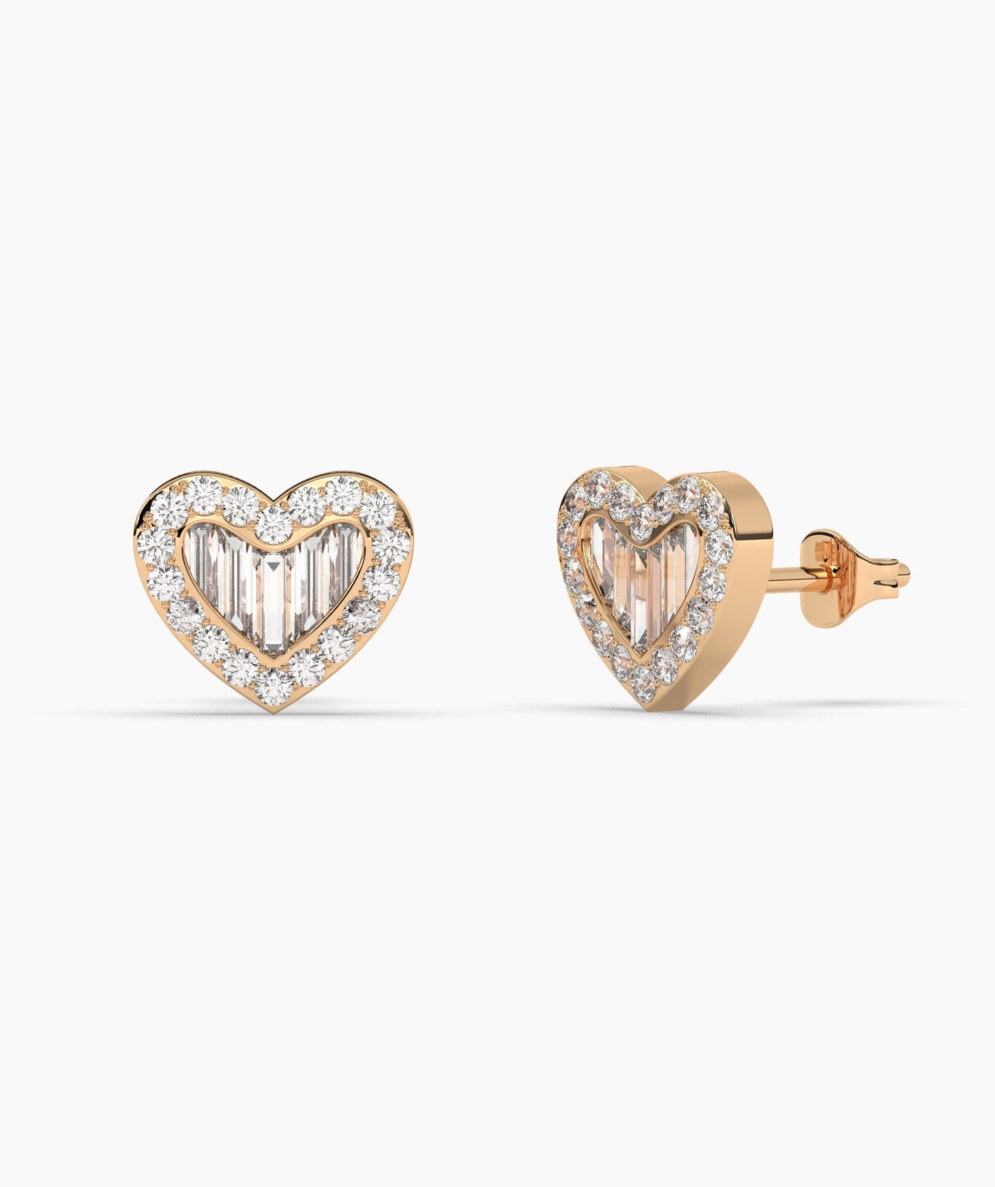 14K Gold Heartbeat Diamond Earrings