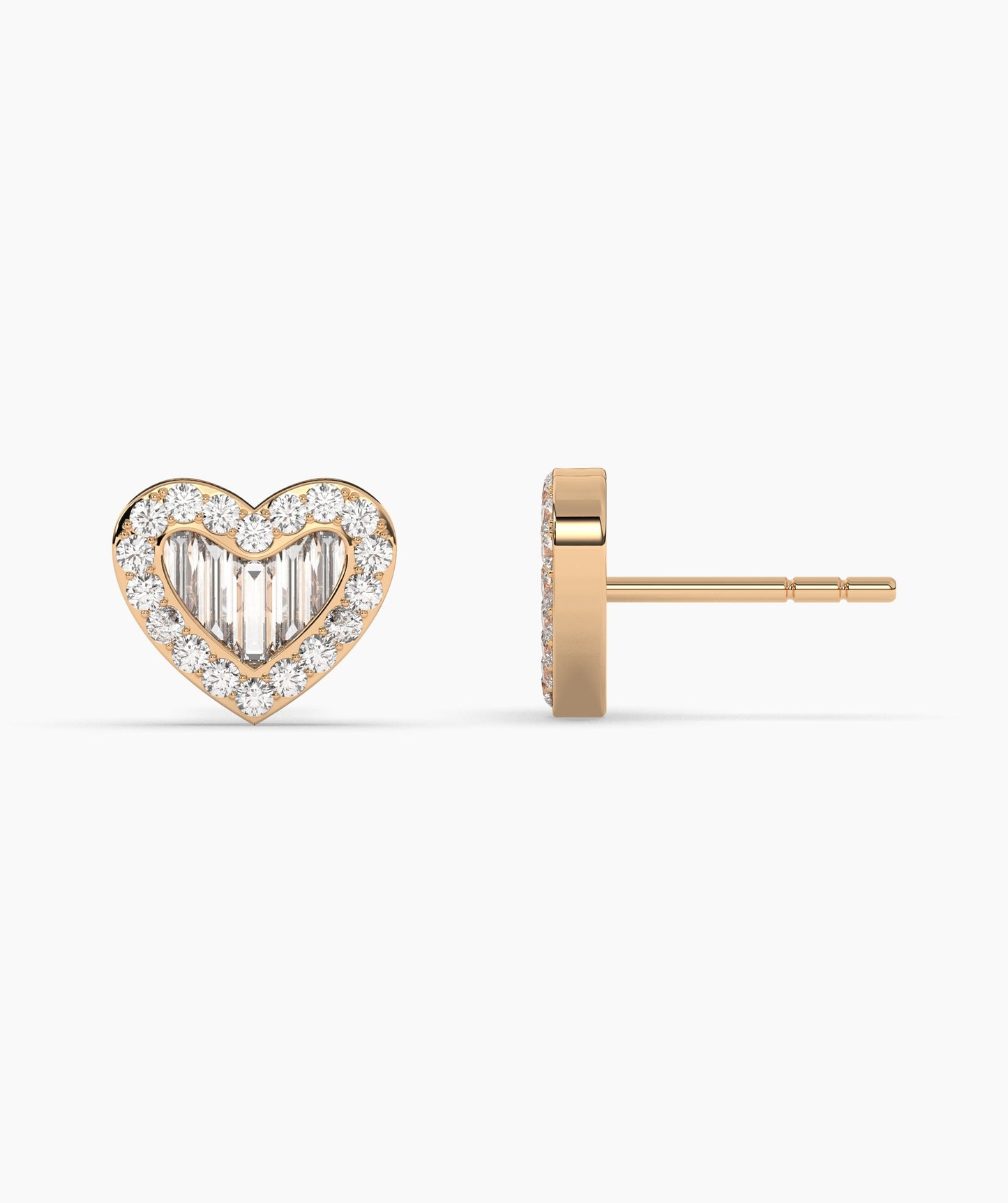 14K Gold Heartbeat Diamond Earrings