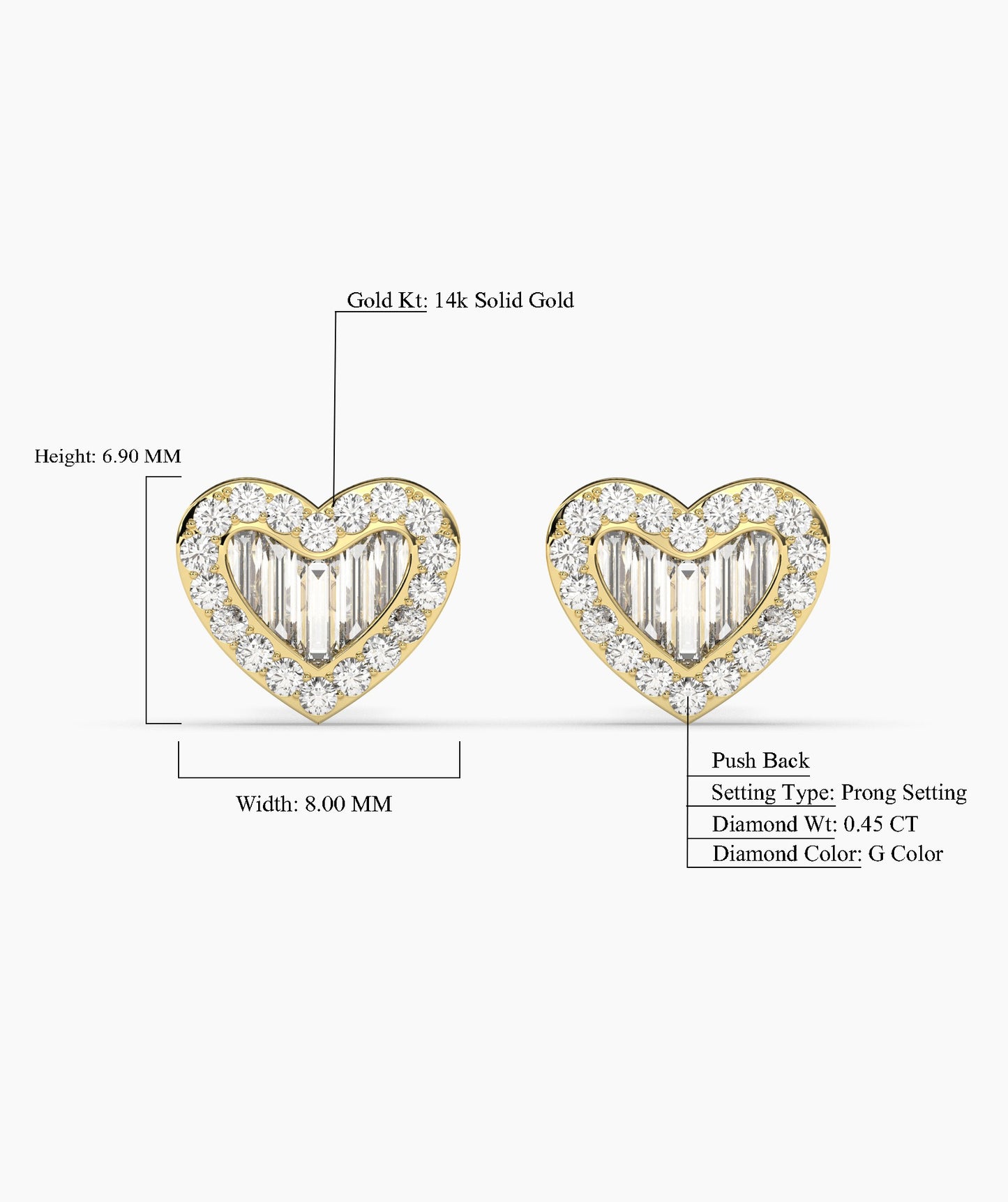 14K Gold Heartbeat Diamond Earrings
