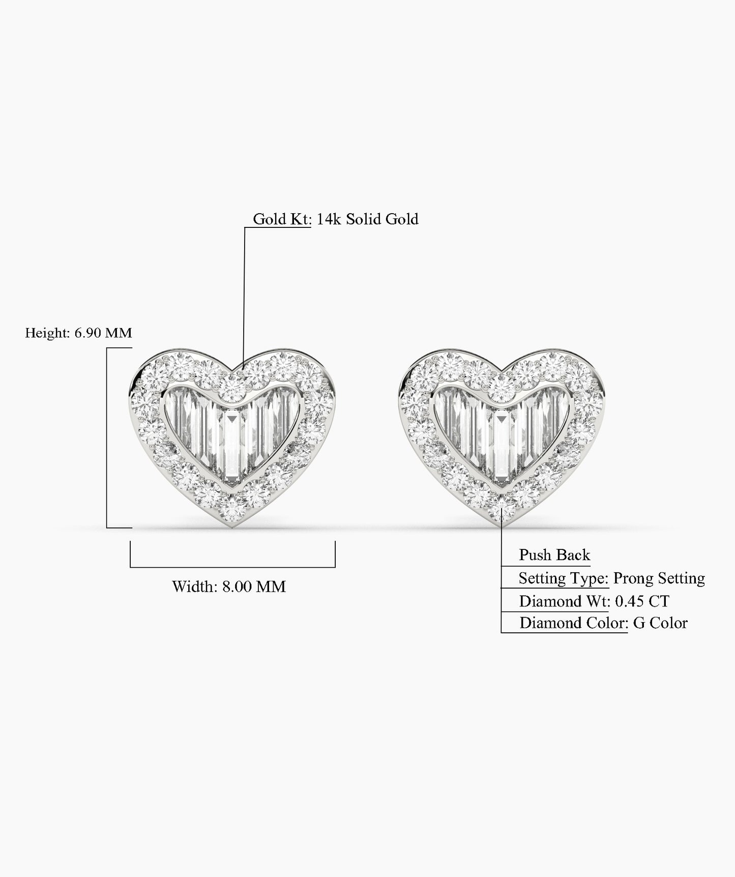 14K Gold Heartbeat Diamond Earrings