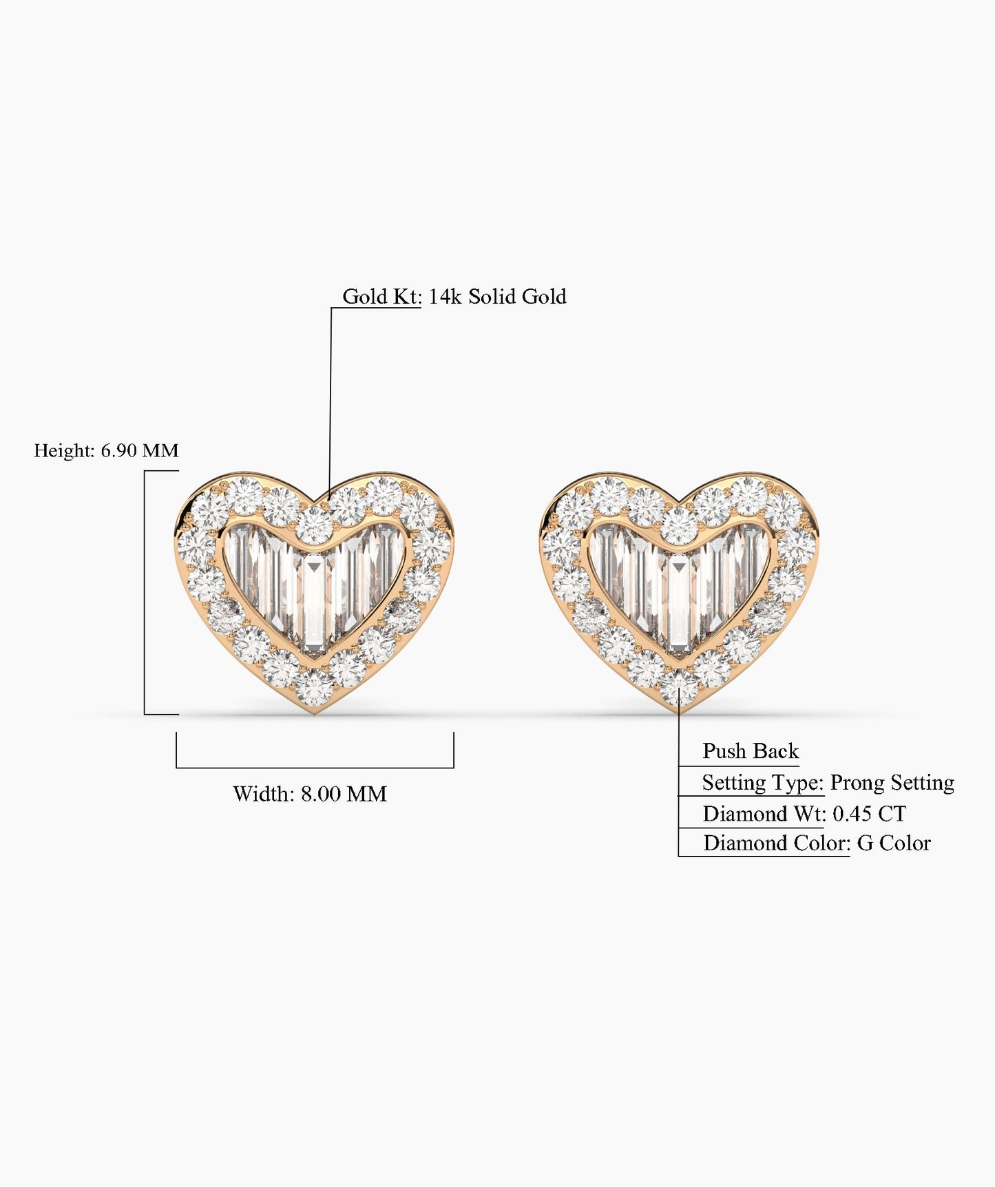14K Gold Heartbeat Diamond Earrings