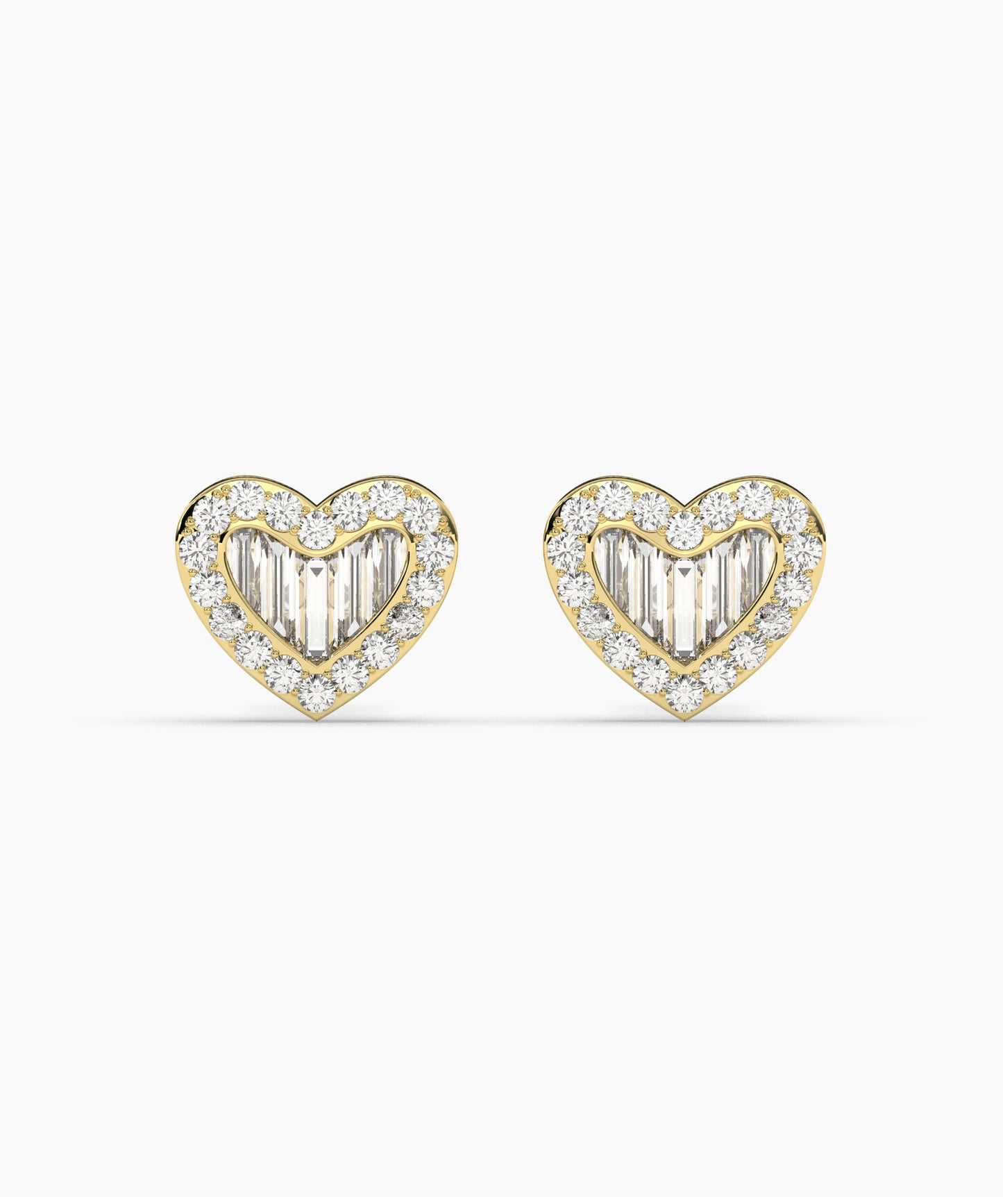 14K Gold Heartbeat Diamond Earrings