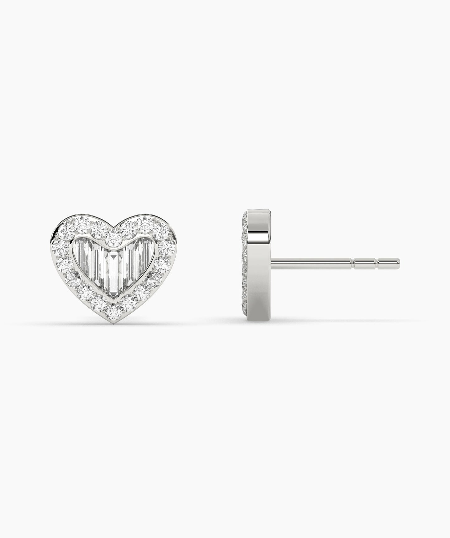 14K Gold Heartbeat Diamond Earrings
