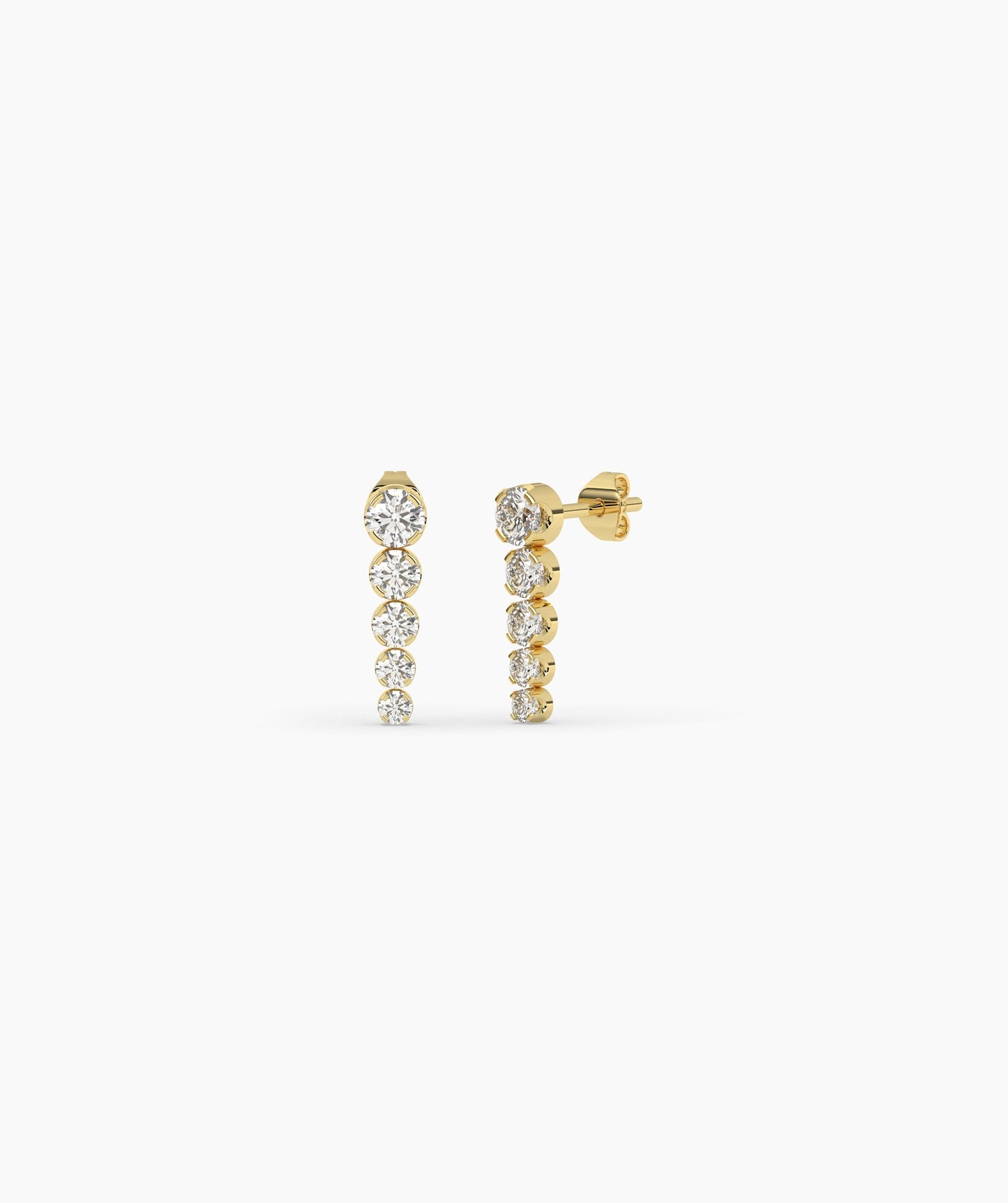 14K Gold Cascade Diamond Studs