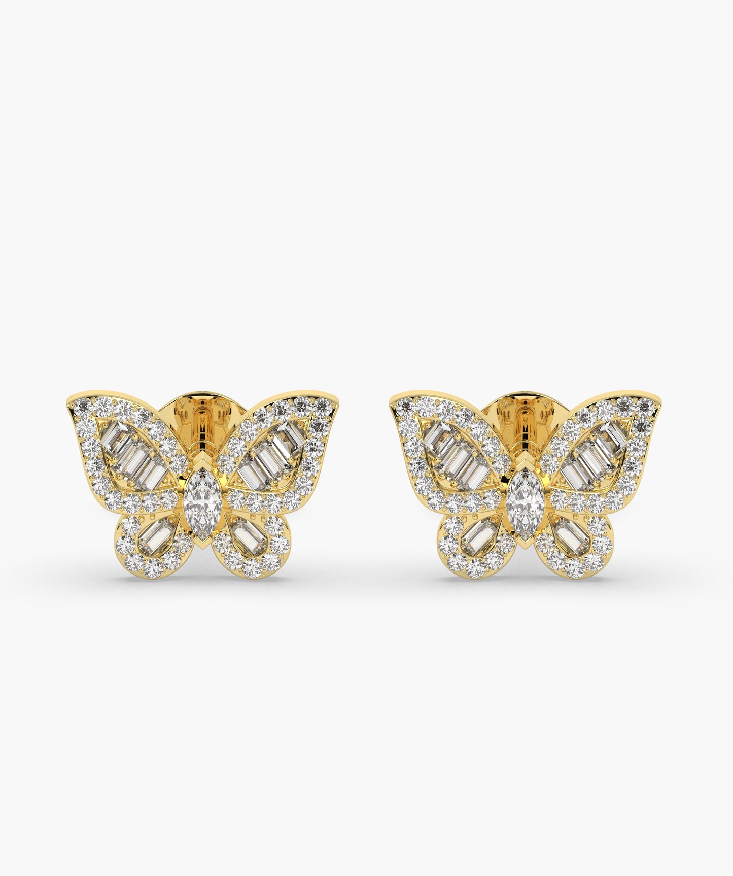 Sunlit Butterfly Diamond Studs