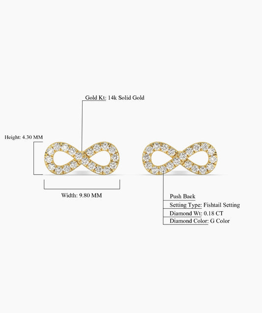 Pave Diamond Infinity Symbol Stud Earrings