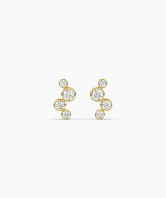 Cascading 14K Gold Diamond Earrings