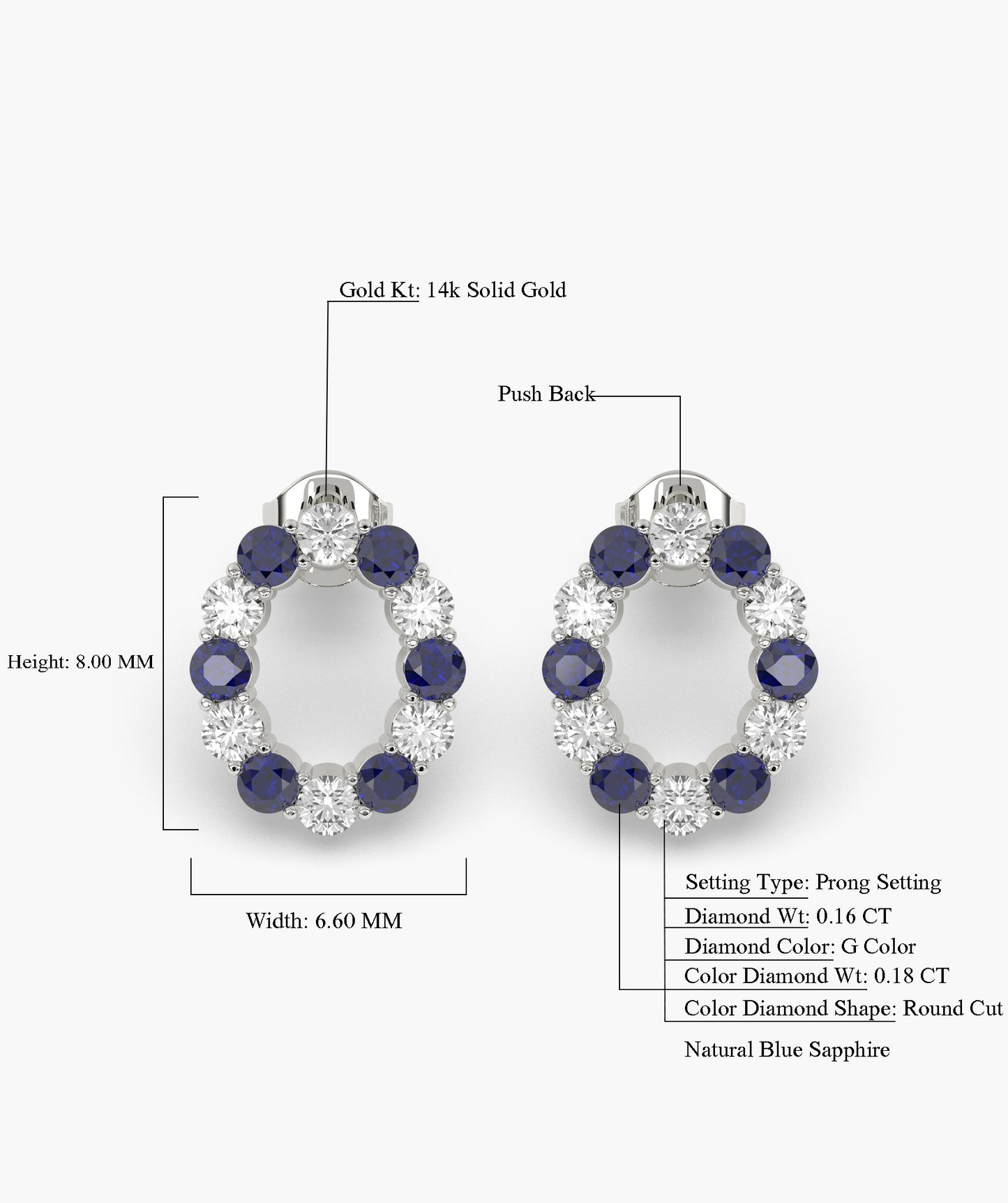 Sapphire & Diamond Halo Earrings