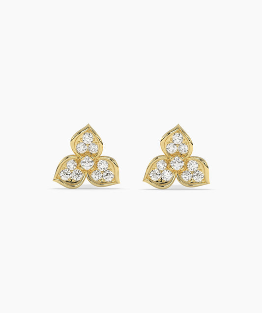Diamond Floral Stud Earrings