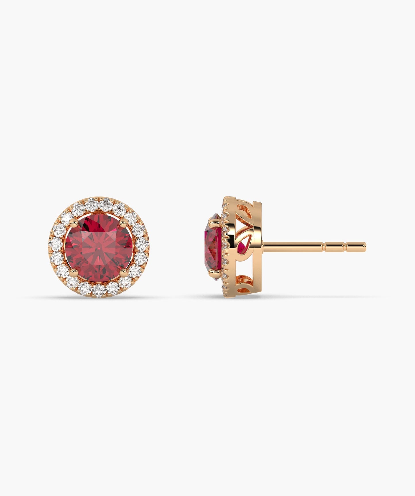 Elegant Ruby Circle Studs
