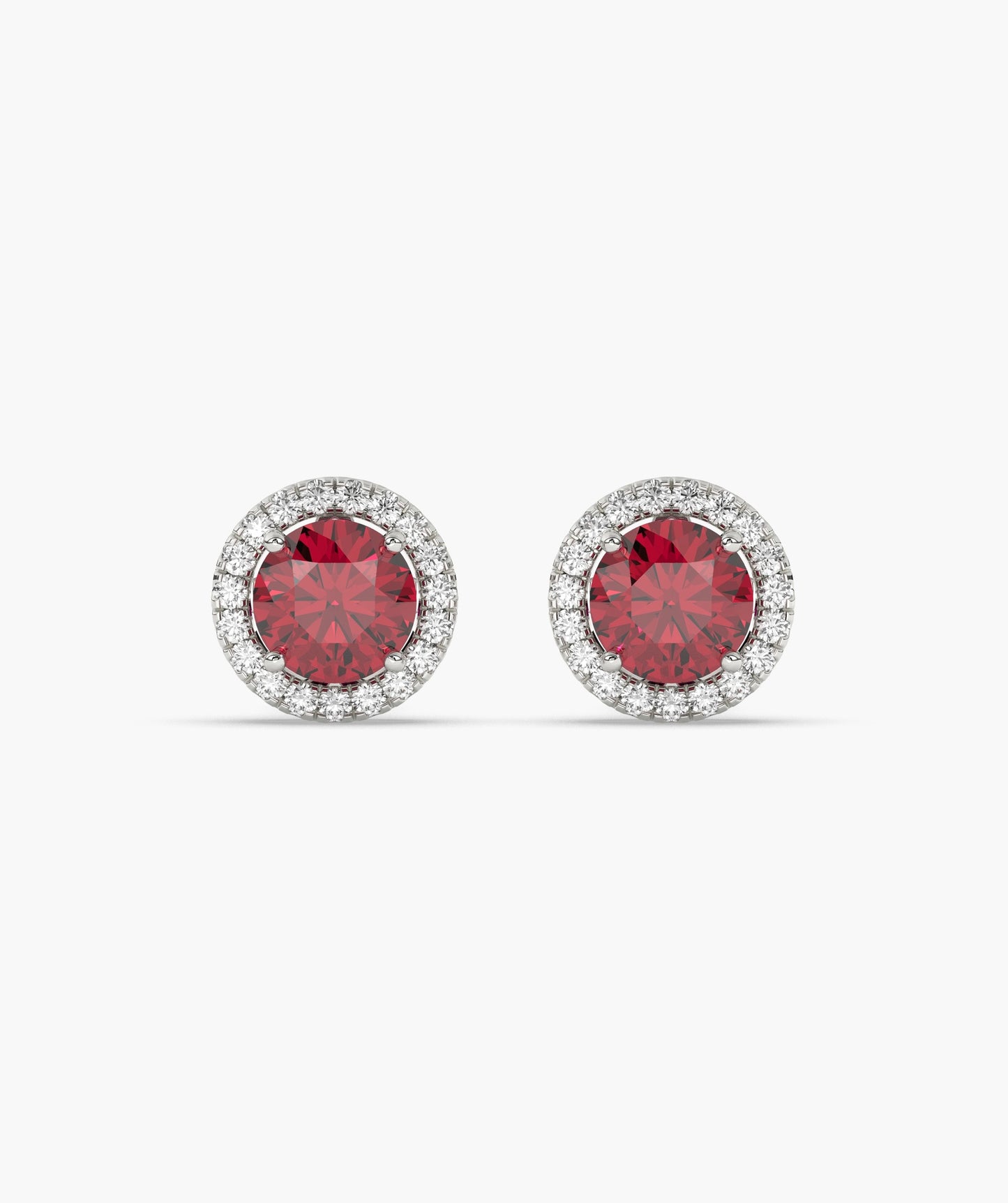 Elegant Ruby Circle Studs