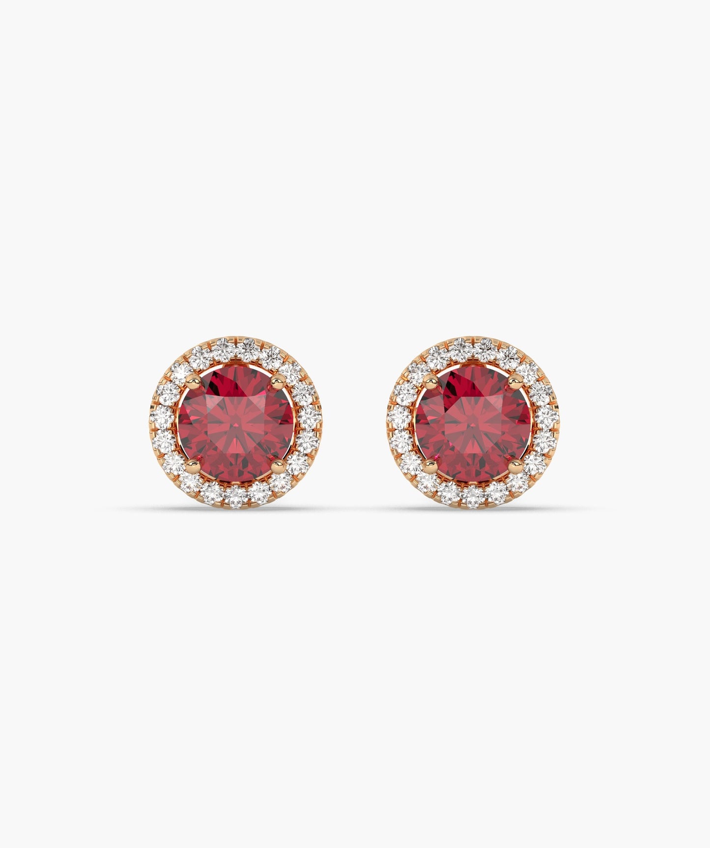 Elegant Ruby Circle Studs