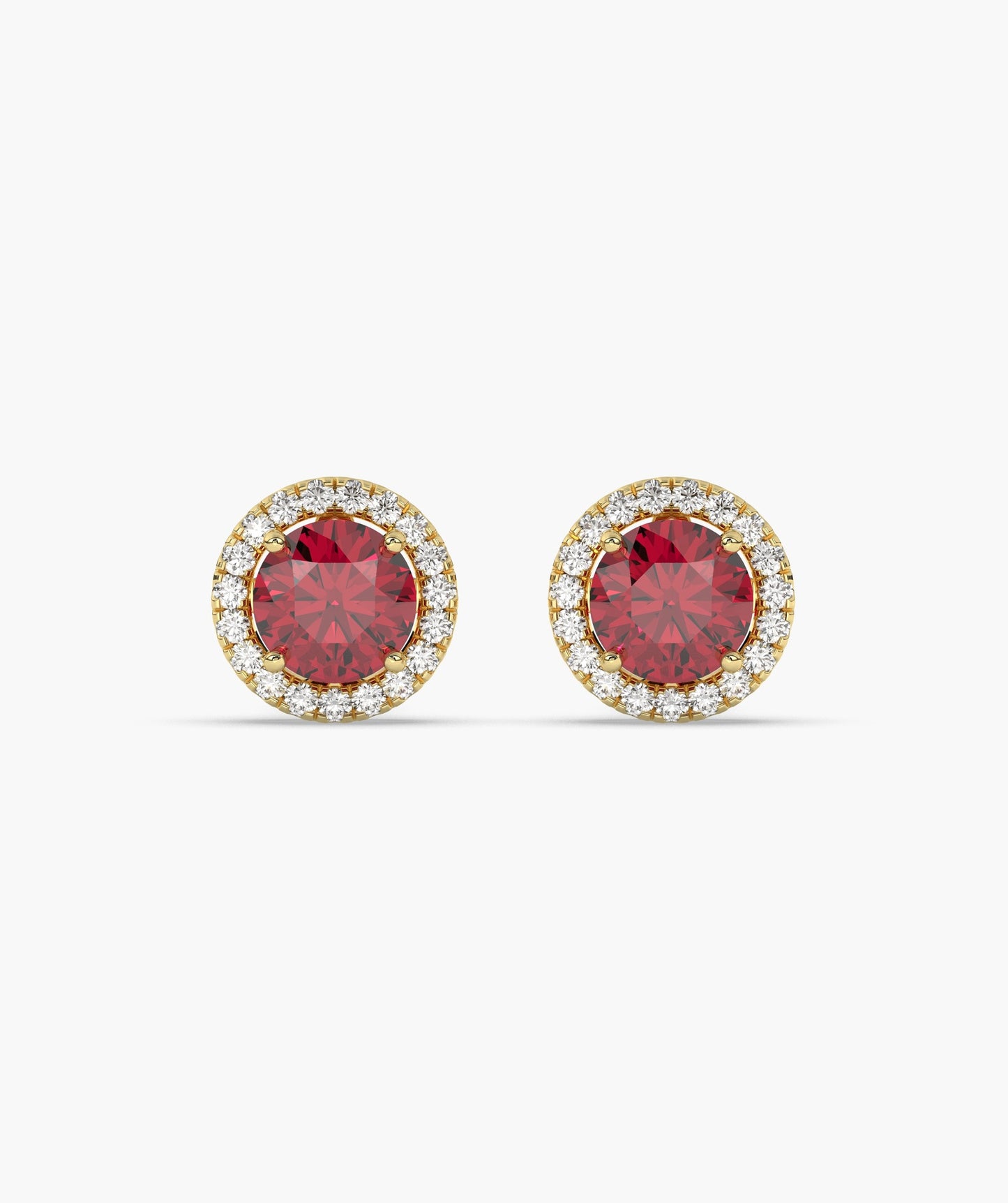 Elegant Ruby Circle Studs