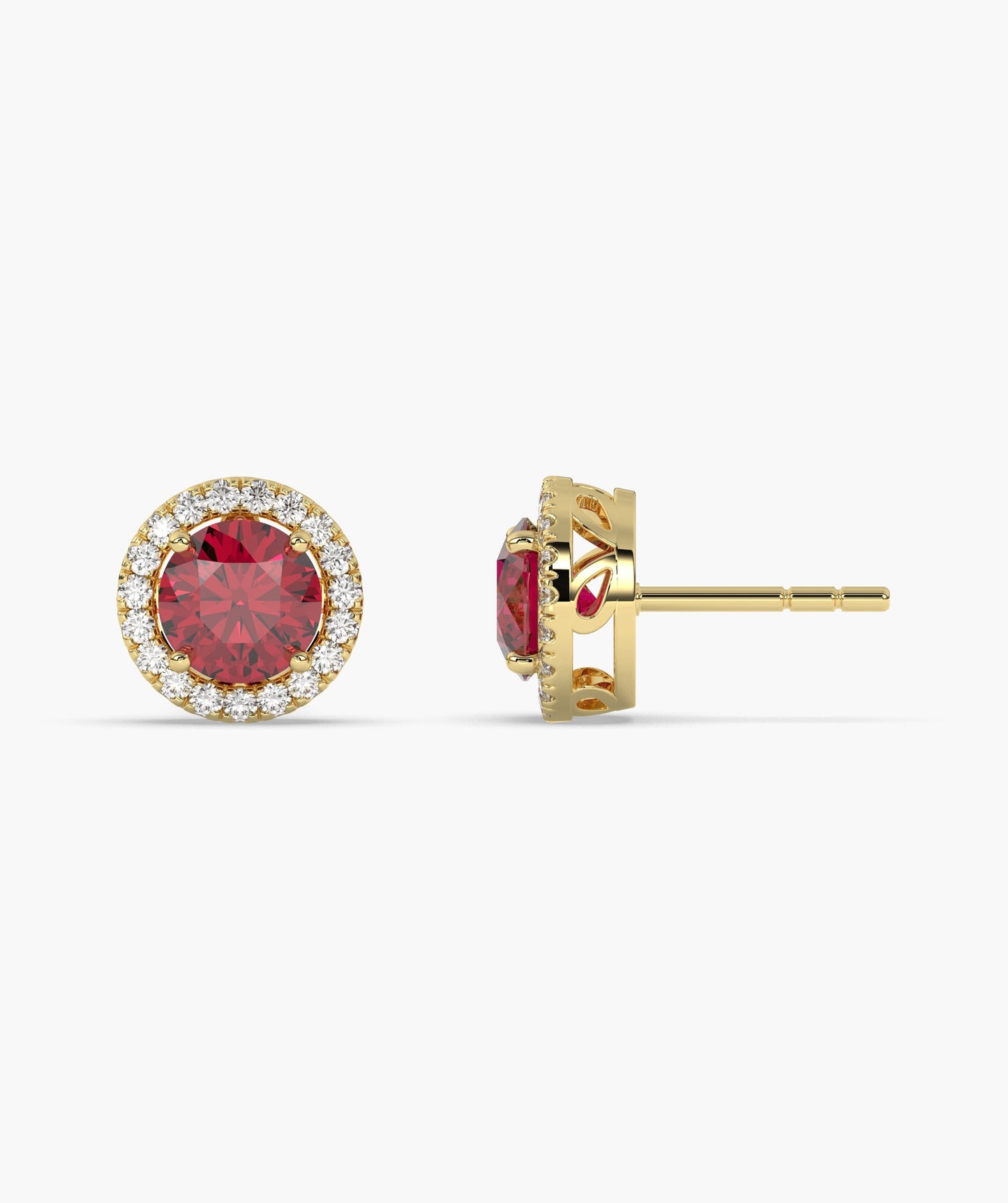 Elegant Ruby Circle Studs