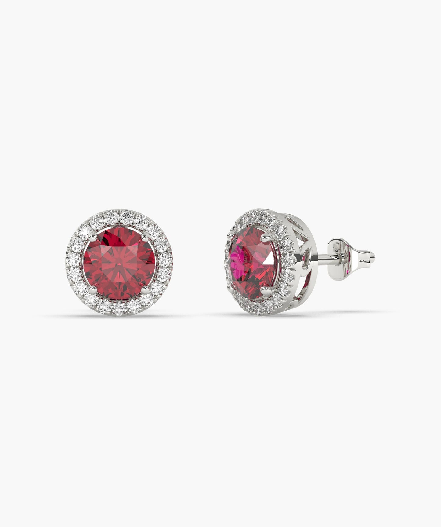 Elegant Ruby Circle Studs