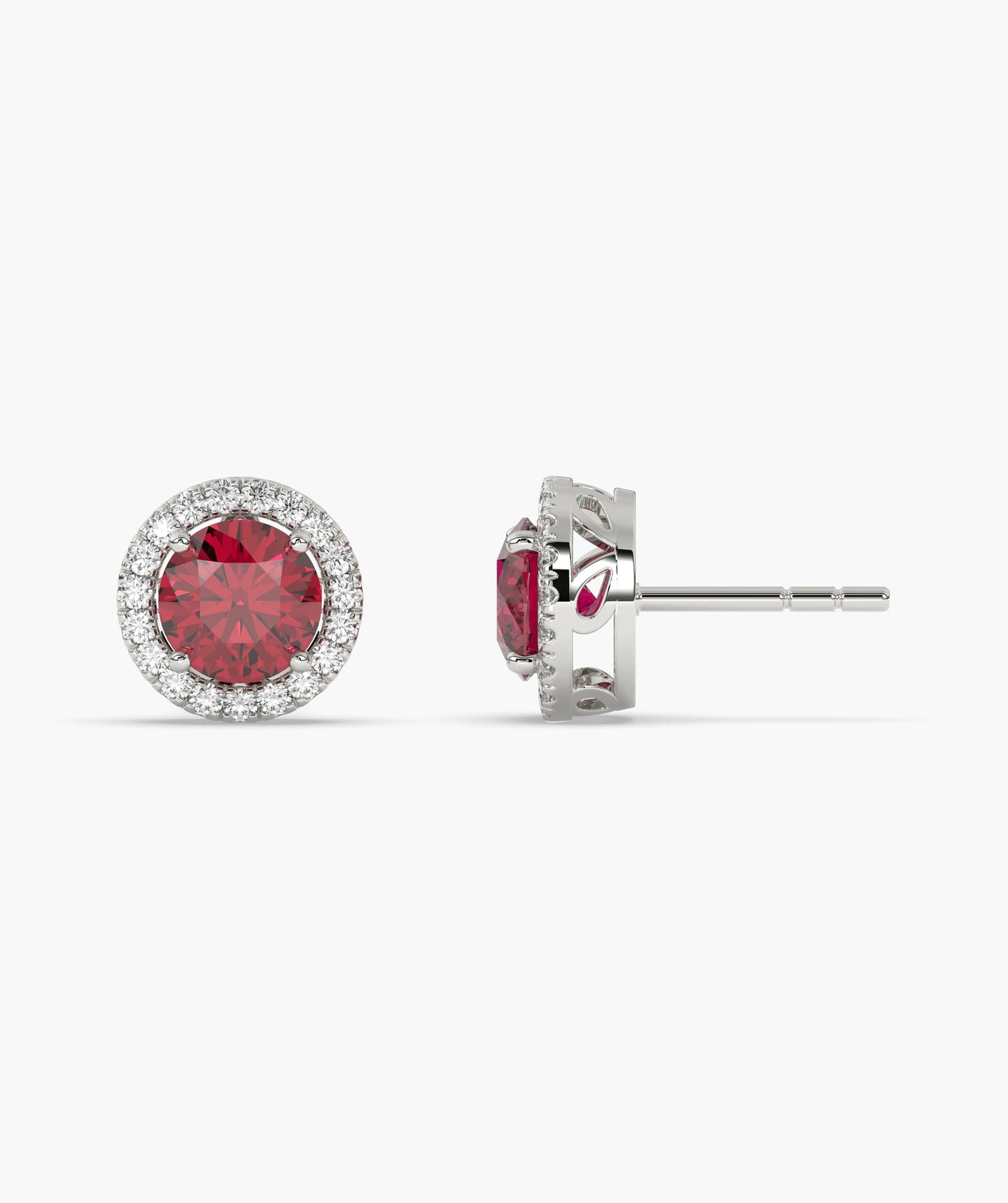 Elegant Ruby Circle Studs