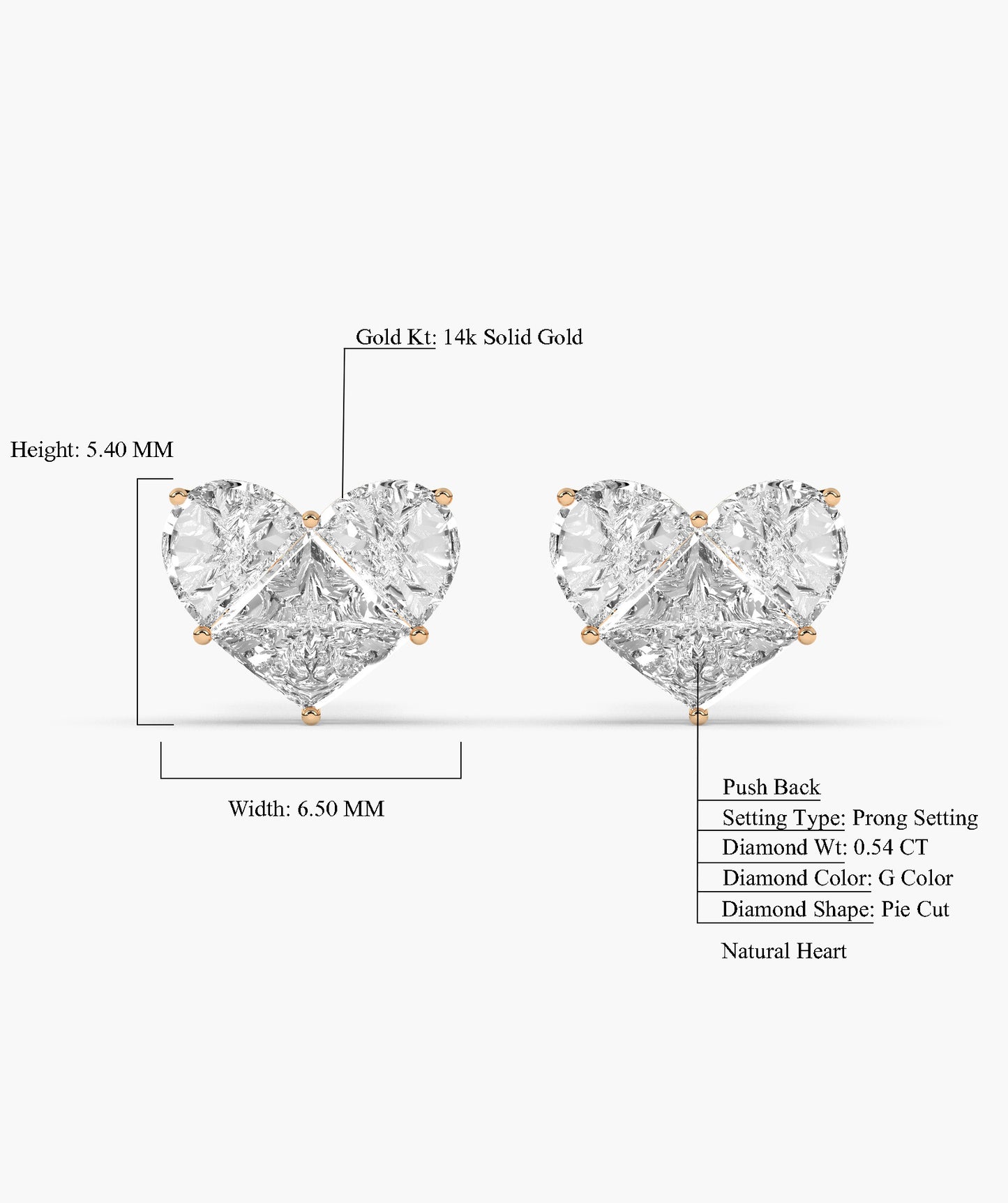 Heart Diamond Studs