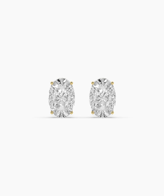 Oval Cut Moissanite Stud Earrings