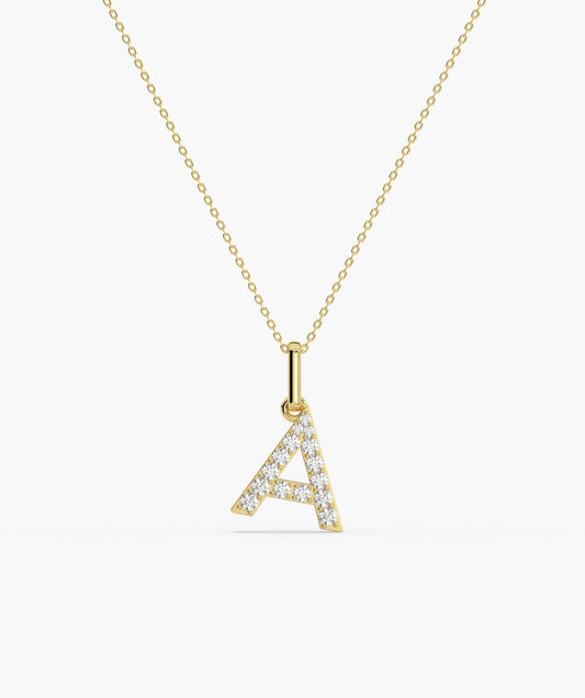 Custom A Letter Initial Diamond Pendant
